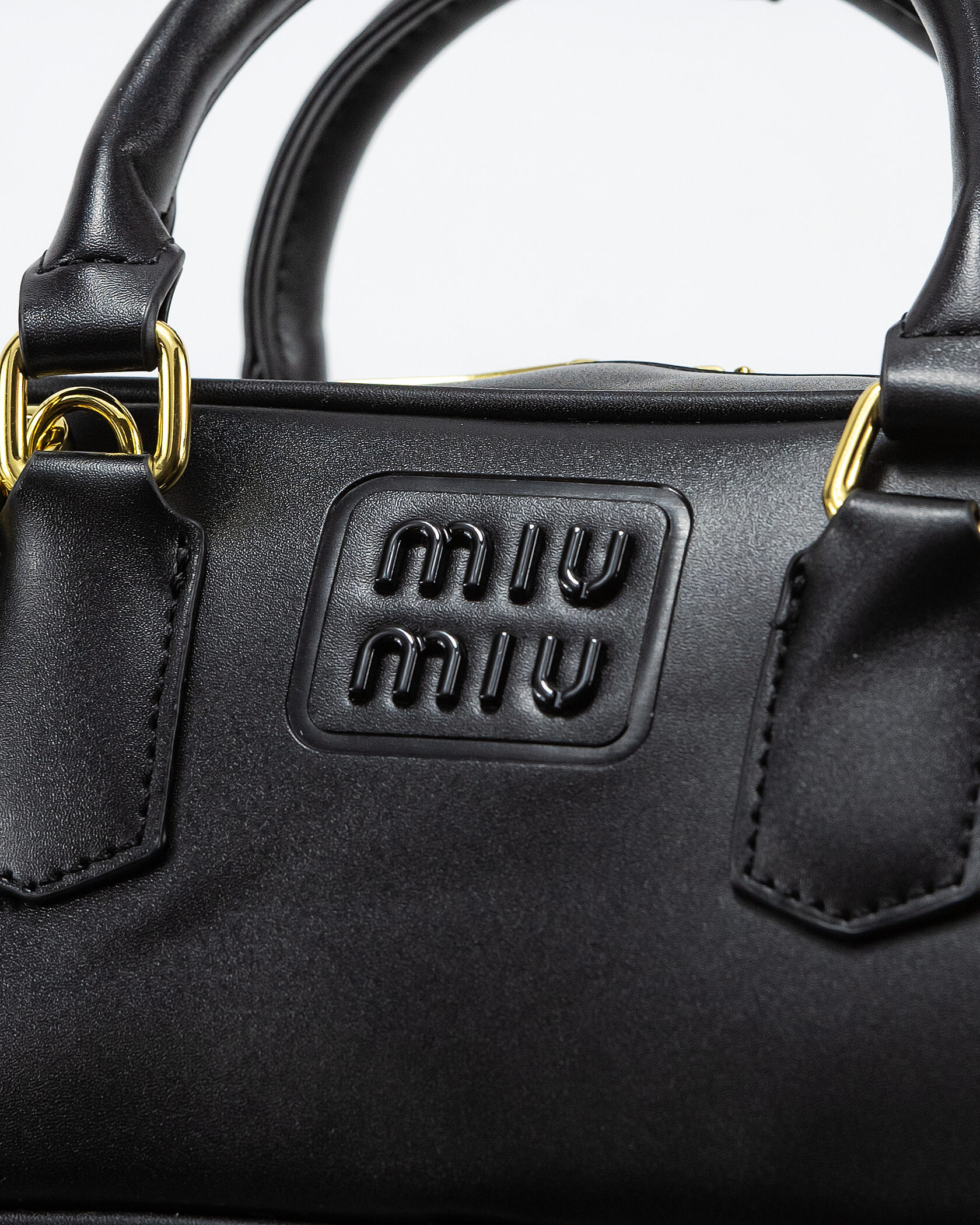 Miu Miu Arcadie Leather Bag Black - 7