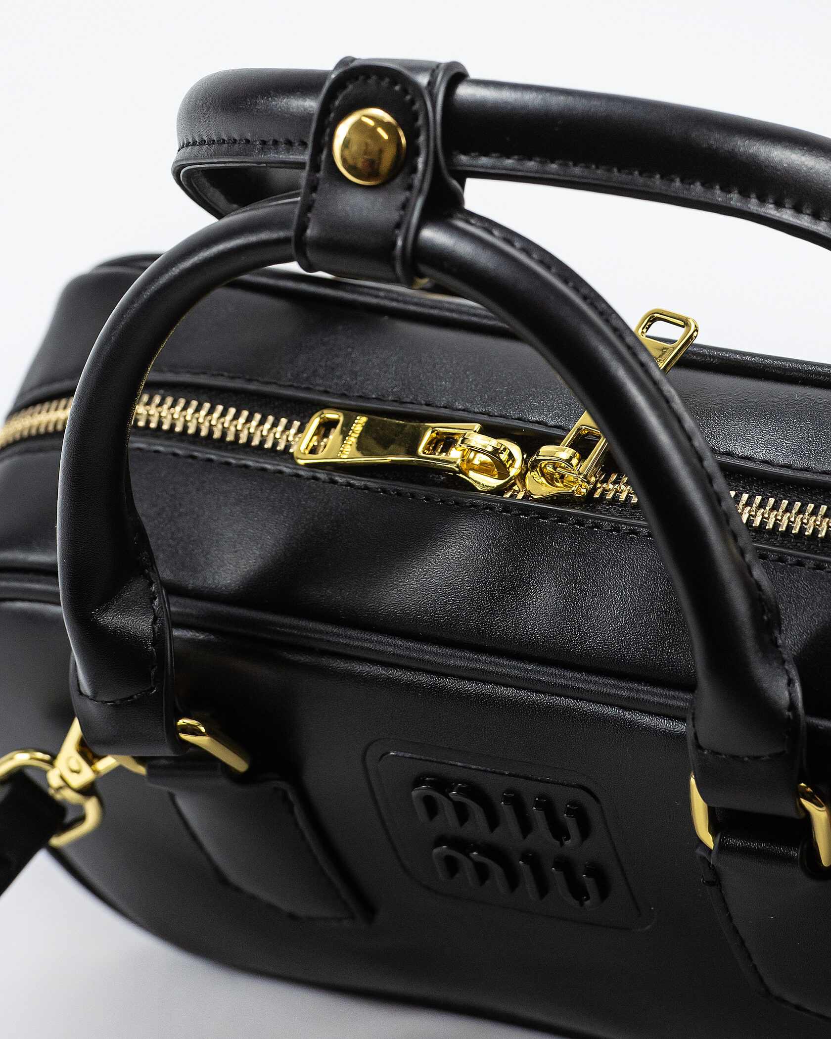 Miu Miu Arcadie Leather Bag Black - 9