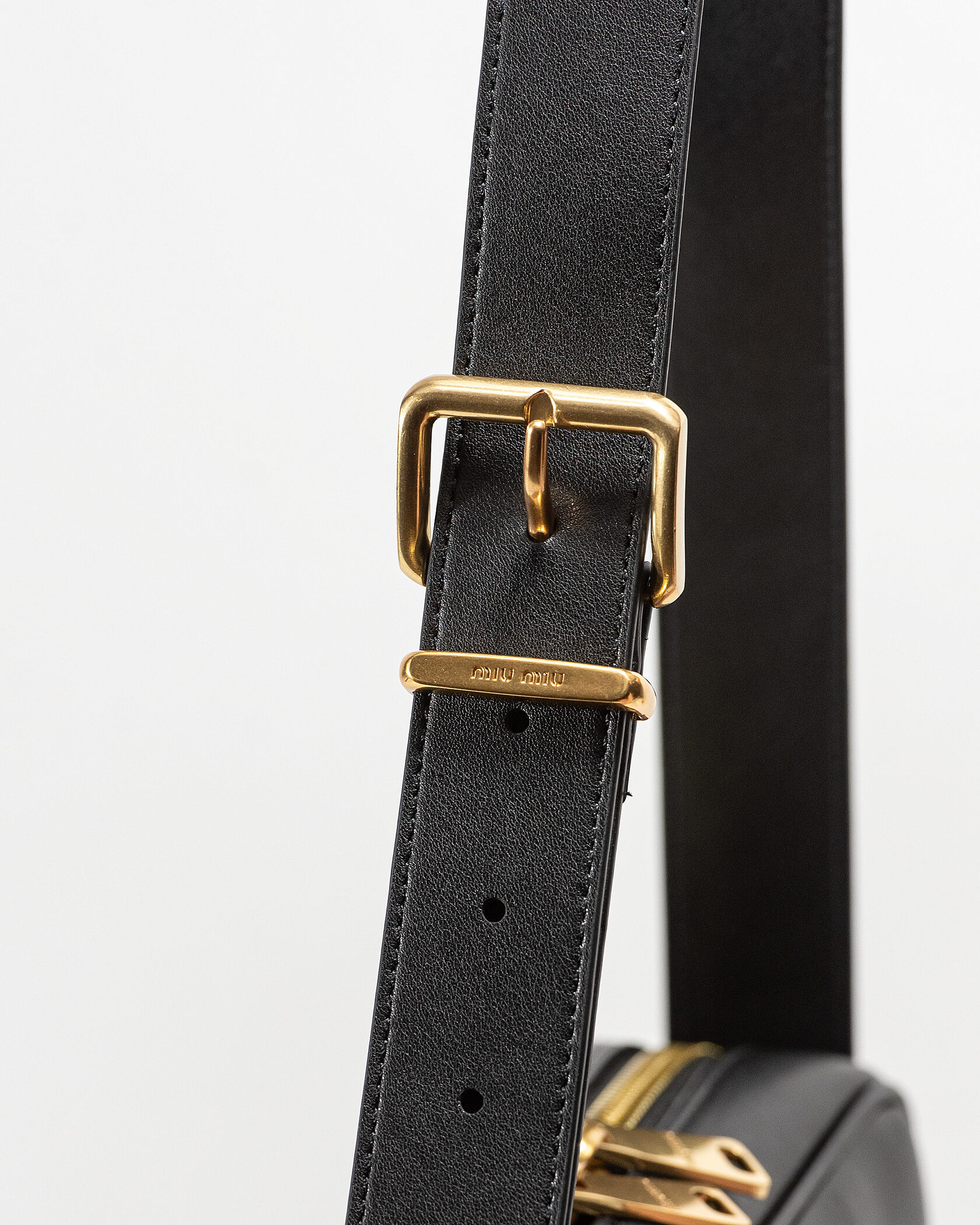 Miu Miu Arcadie Leather Bag Black - 13