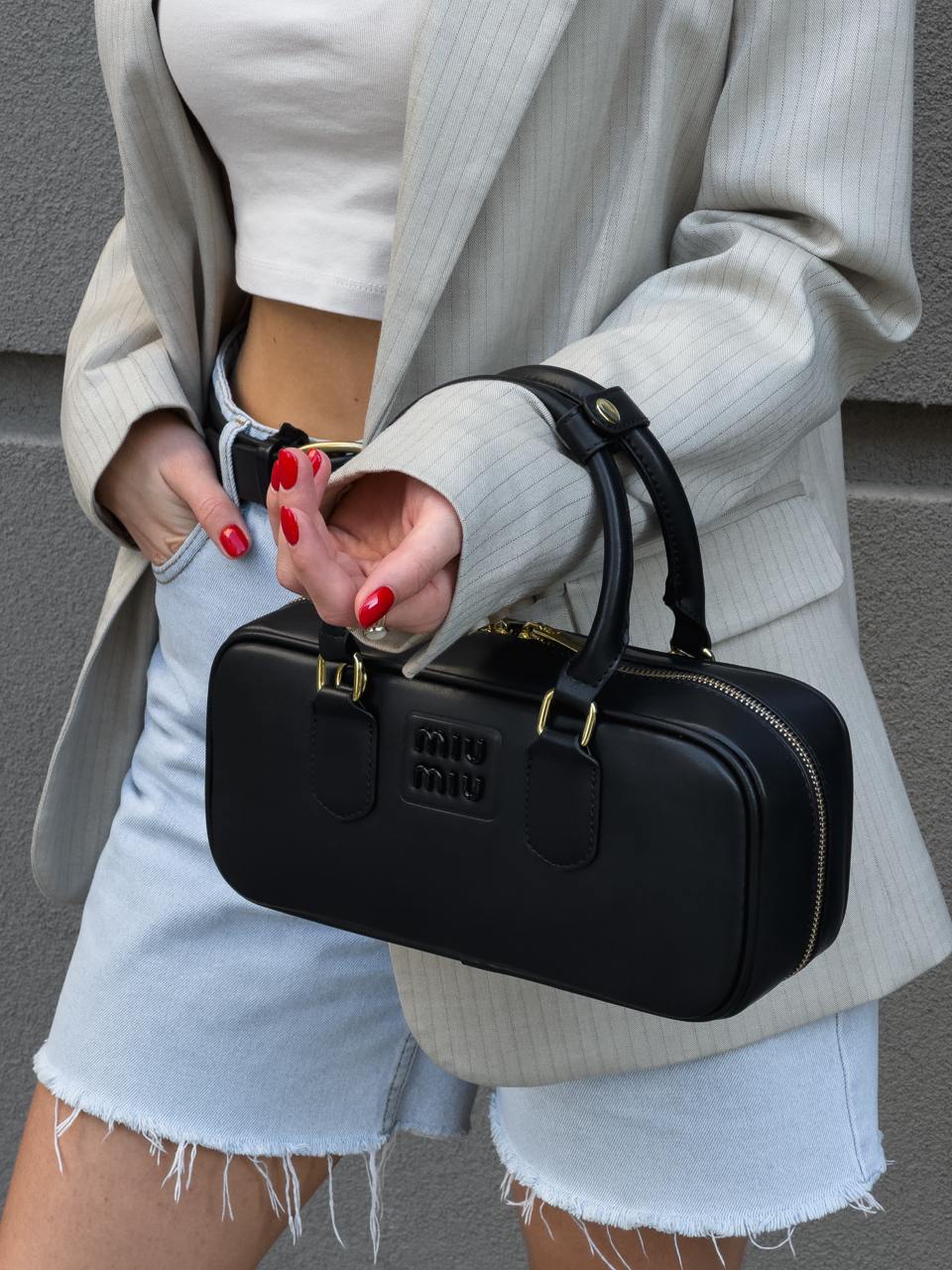 Miu Miu Arcadie Leather Bag Black - 9