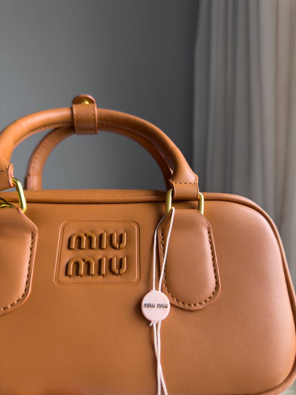 Miu Miu Arcadie Leather Bag Brown - 14