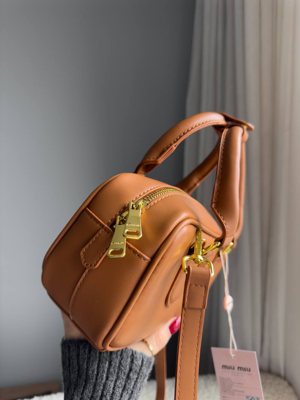 Miu Miu Arcadie Leather Bag Brown - 16