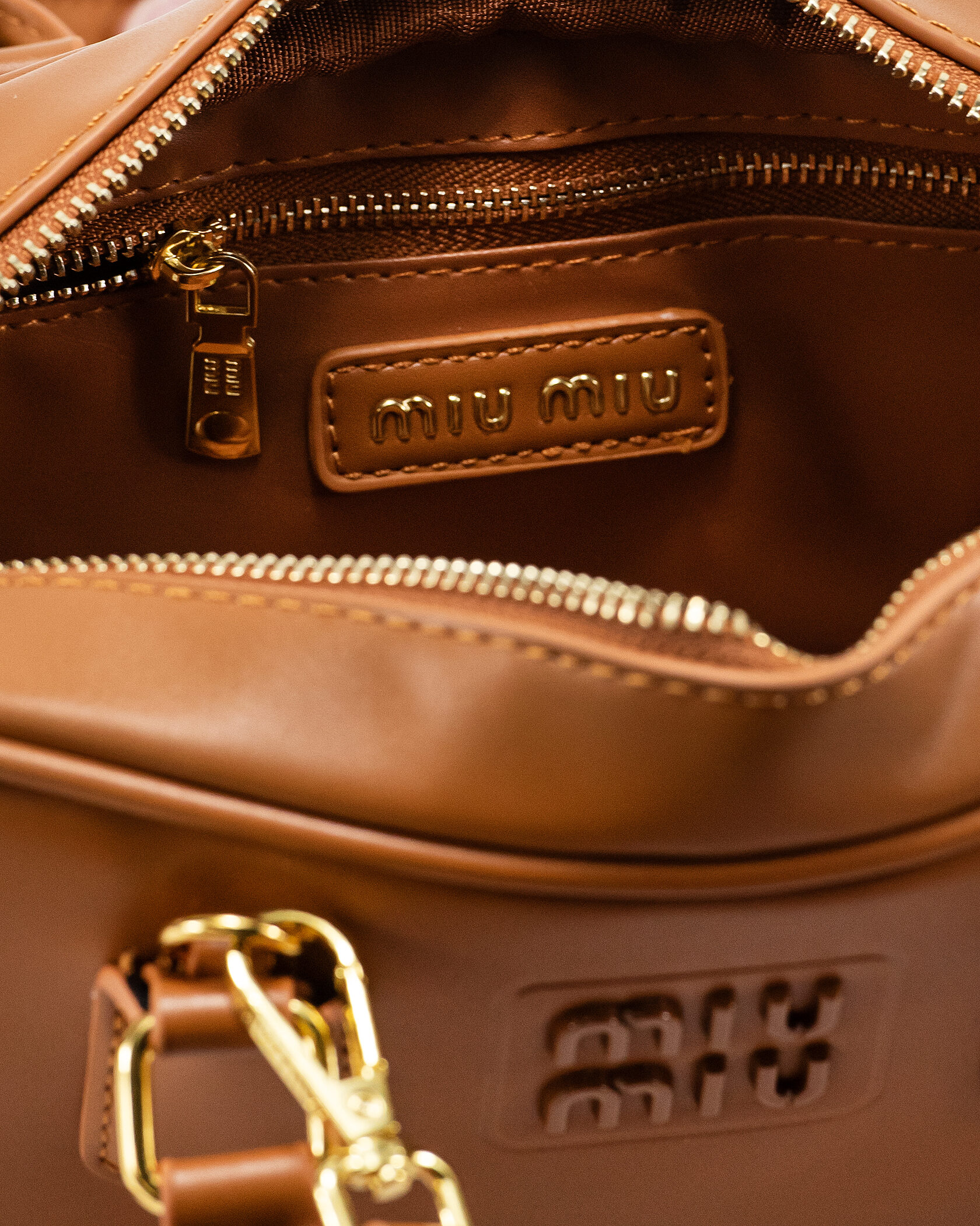 Miu Miu Arcadie Leather Bag Brown - 15