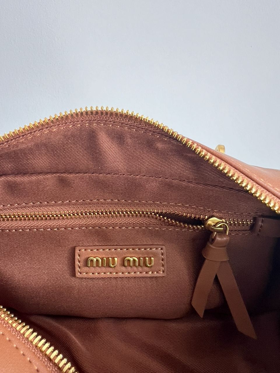 Miu Miu Arcadie Leather Bag Brown - 10