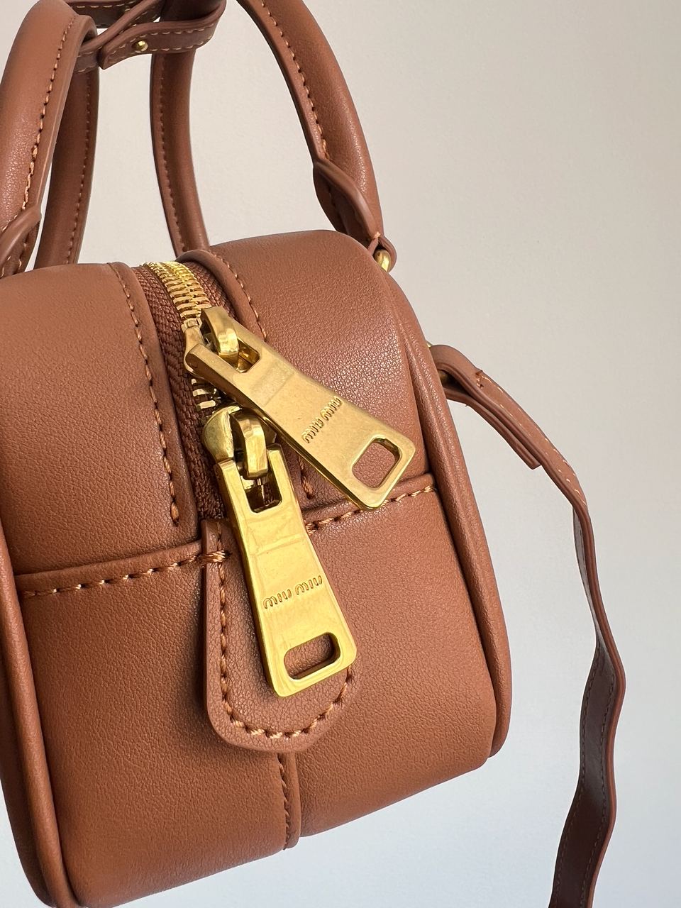 Miu Miu Arcadie Leather Bag Brown - 6