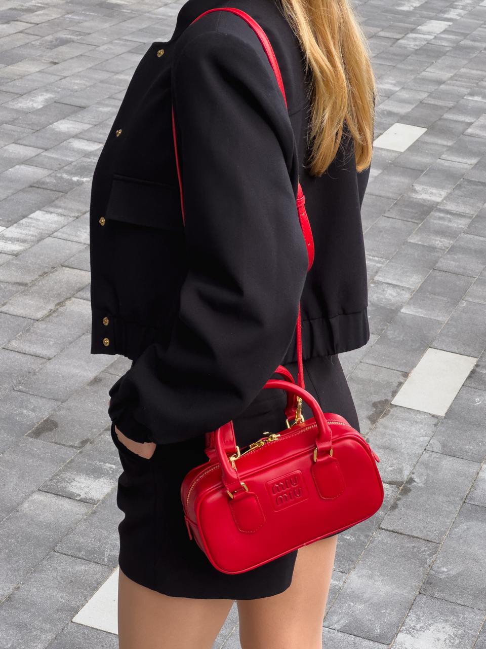 Miu Miu Arcadie Leather Bag Burgundy - 12