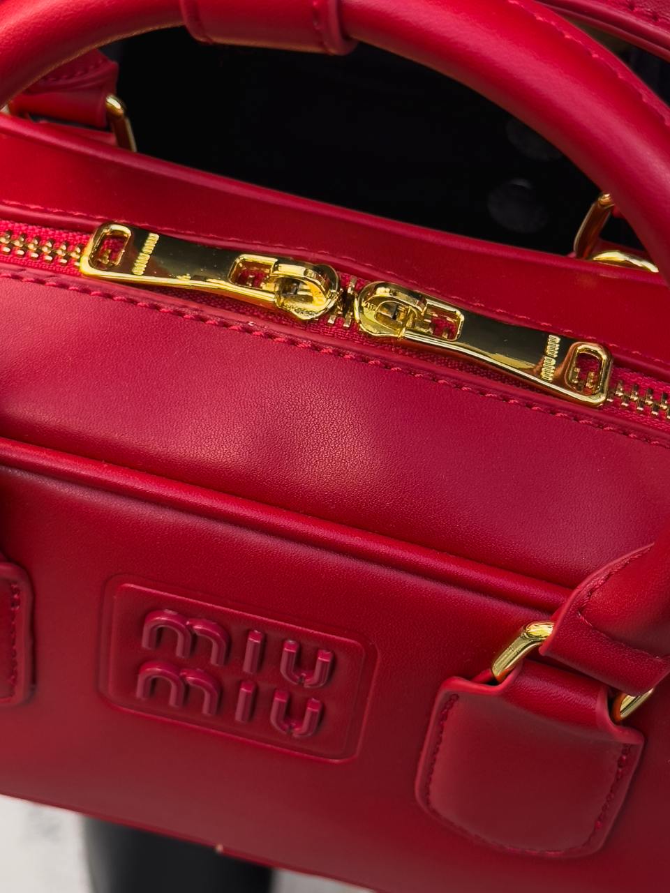 Miu Miu Arcadie Leather Bag Burgundy - 17