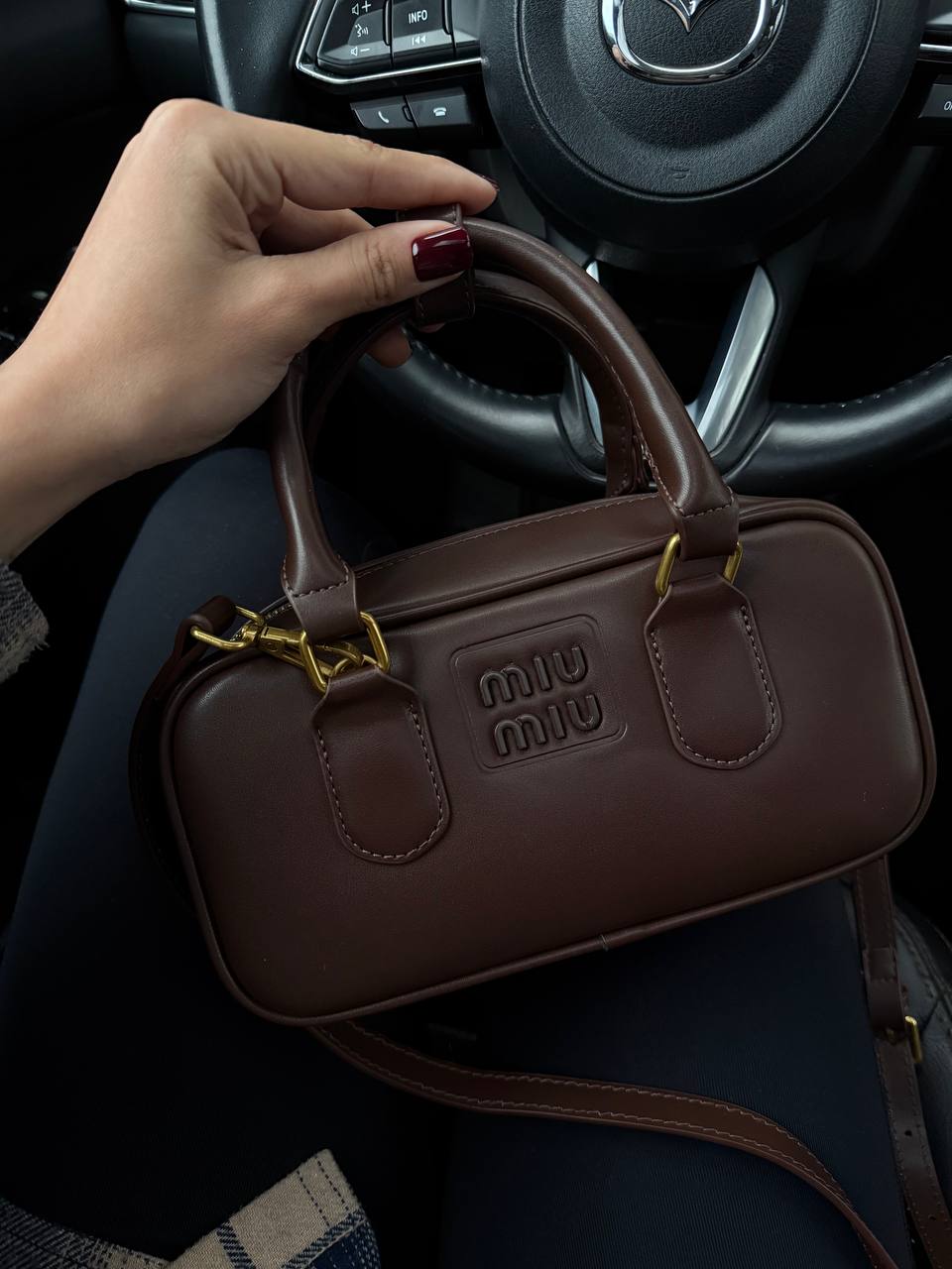 Miu Miu Arcadie Leather Bag Cocolate - 2