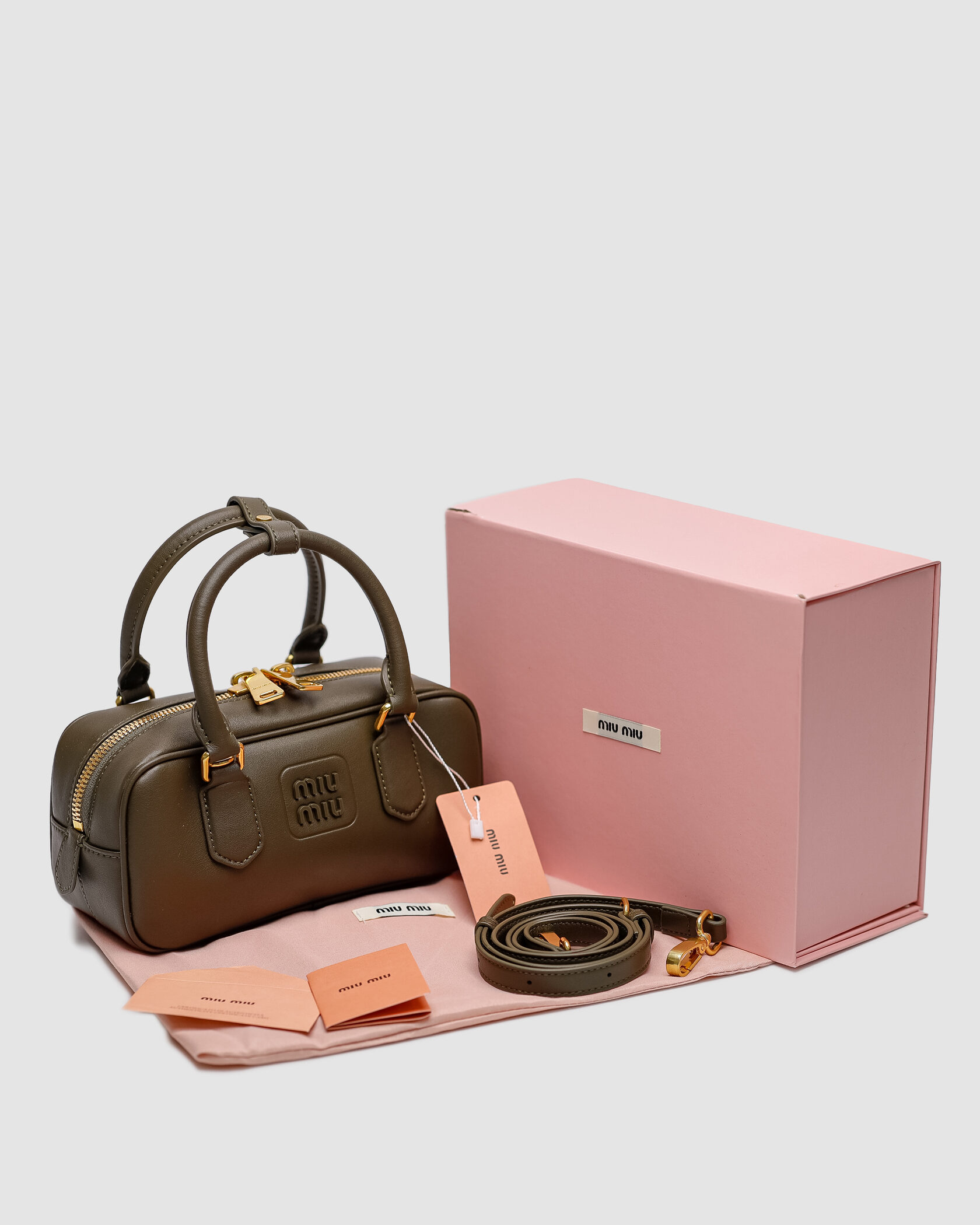 Miu Miu Arcadie Leather Bag Olive - 2