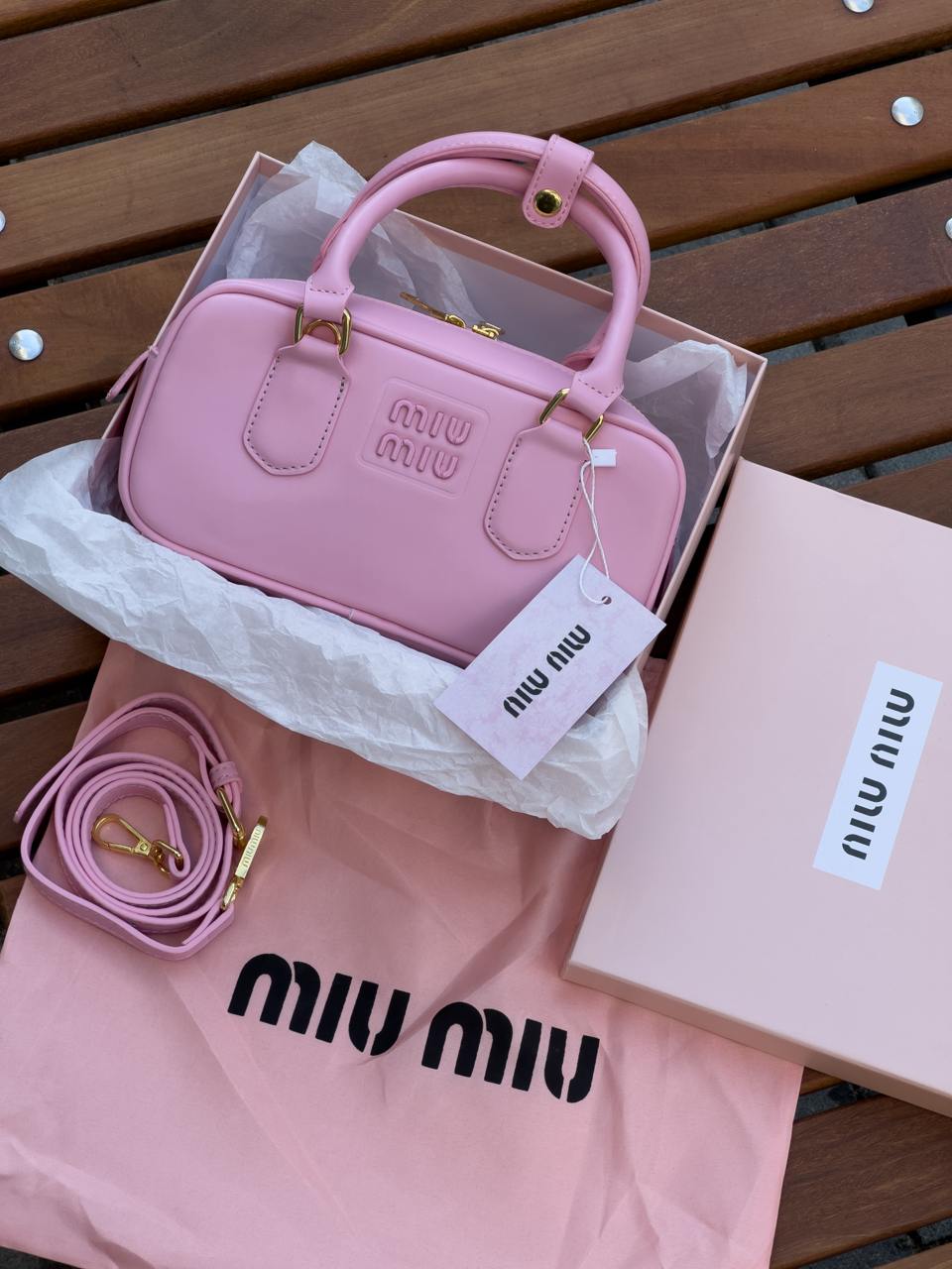 Miu Miu Arcadie Leather Bag Pink - 2