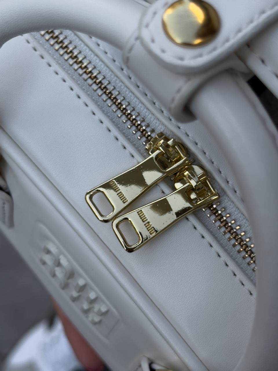 Miu Miu Arcadie Leather Bag White - 12