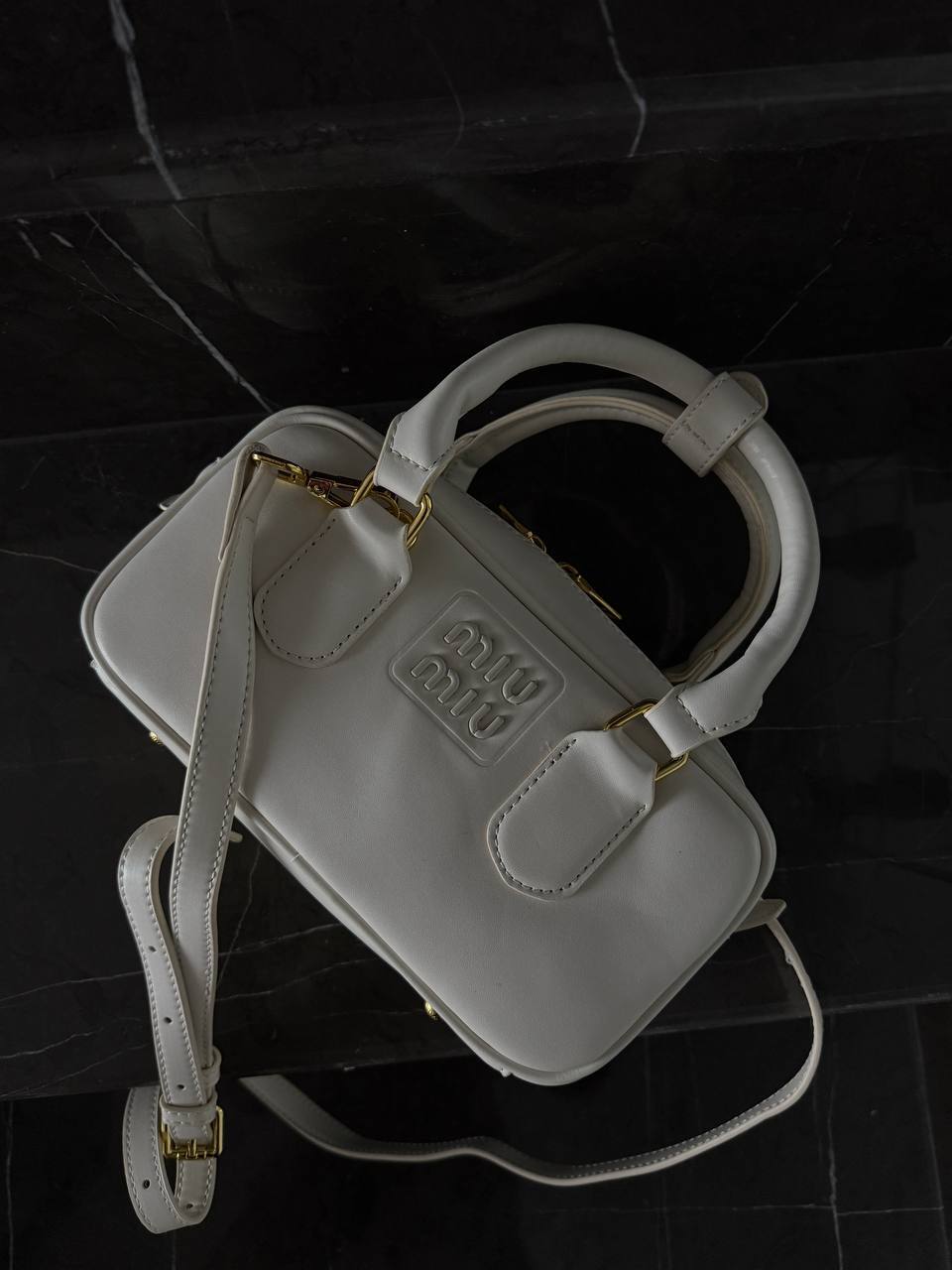 Miu Miu Arcadie Leather Bag White - 2