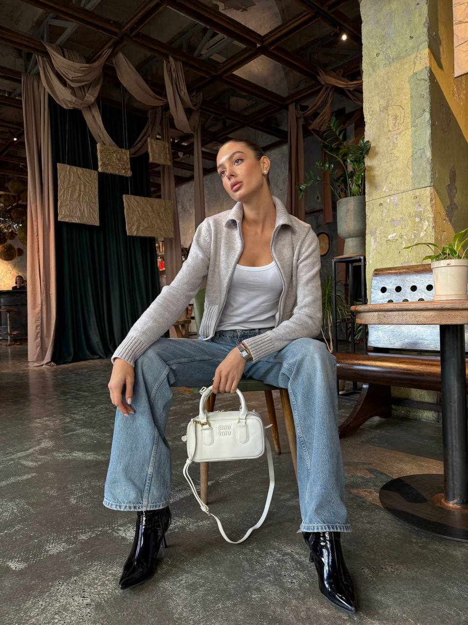 Miu Miu Arcadie Leather Bag White - 3