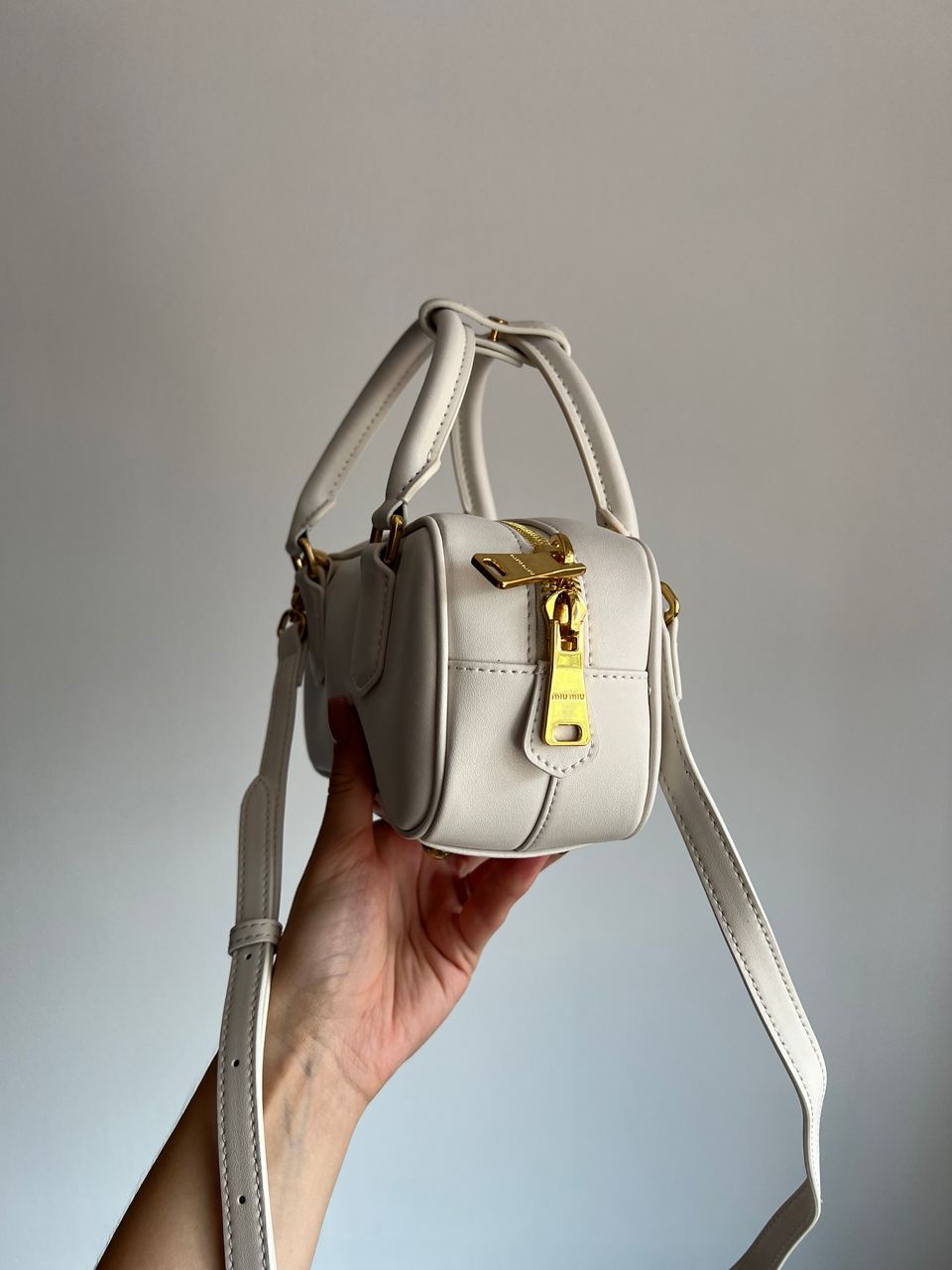 Miu Miu Arcadie Leather Bag White - 5