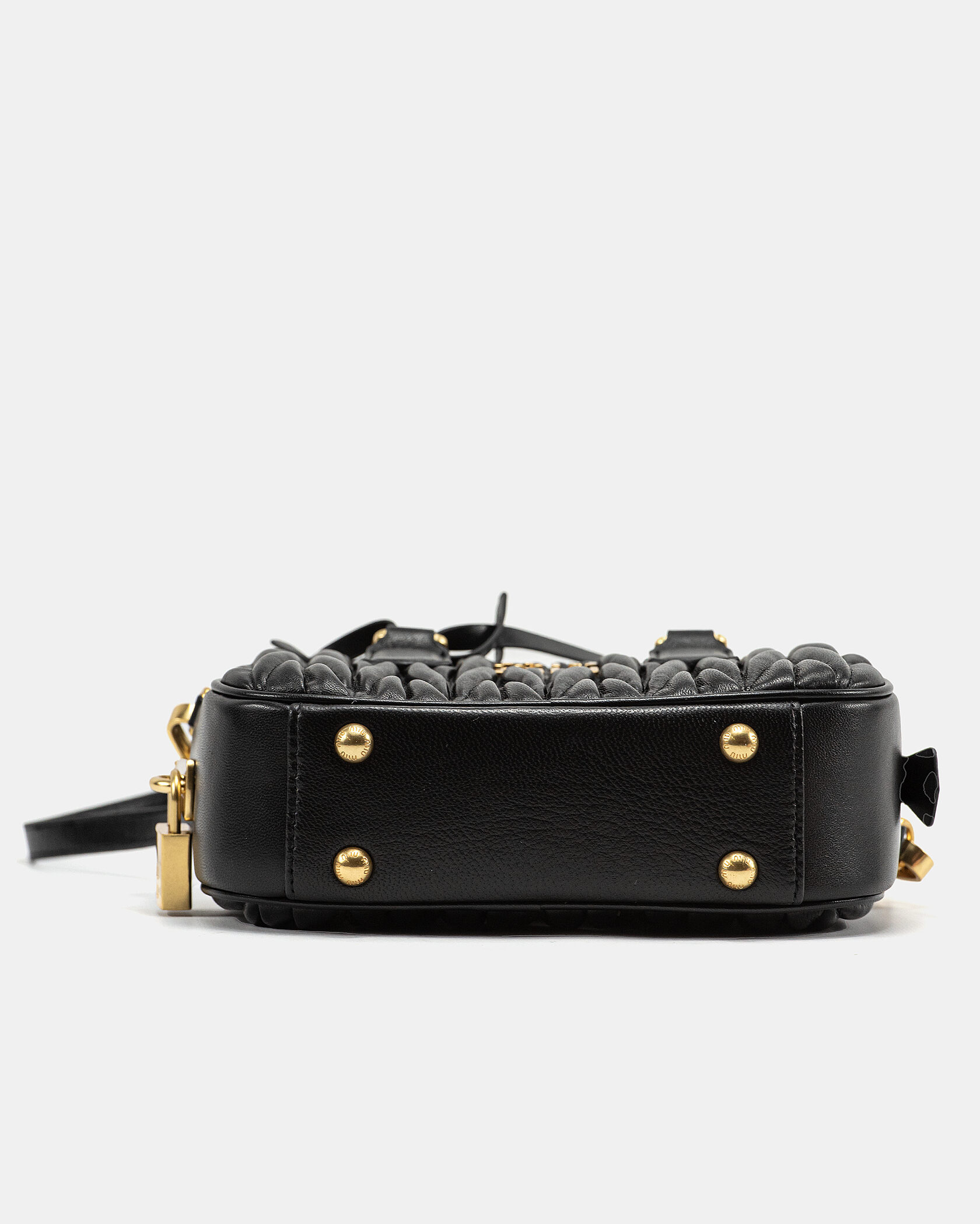 Miu Miu Arcadie Matelassé Nappa Leather Bag Black - 11