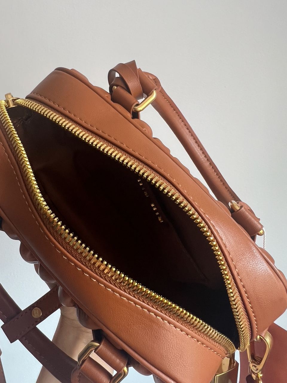 Miu Miu Arcadie Matelassé Nappa Leather Bag Brown - 13