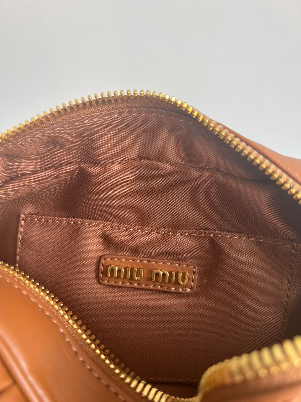 Miu Miu Arcadie Matelassé Nappa Leather Bag Brown - 16