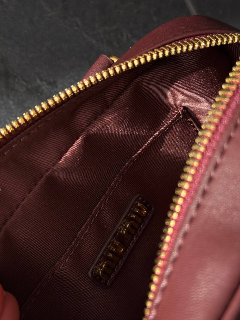 Miu Miu Arcadie Matelassé Nappa Leather Bag Burgundy - 13