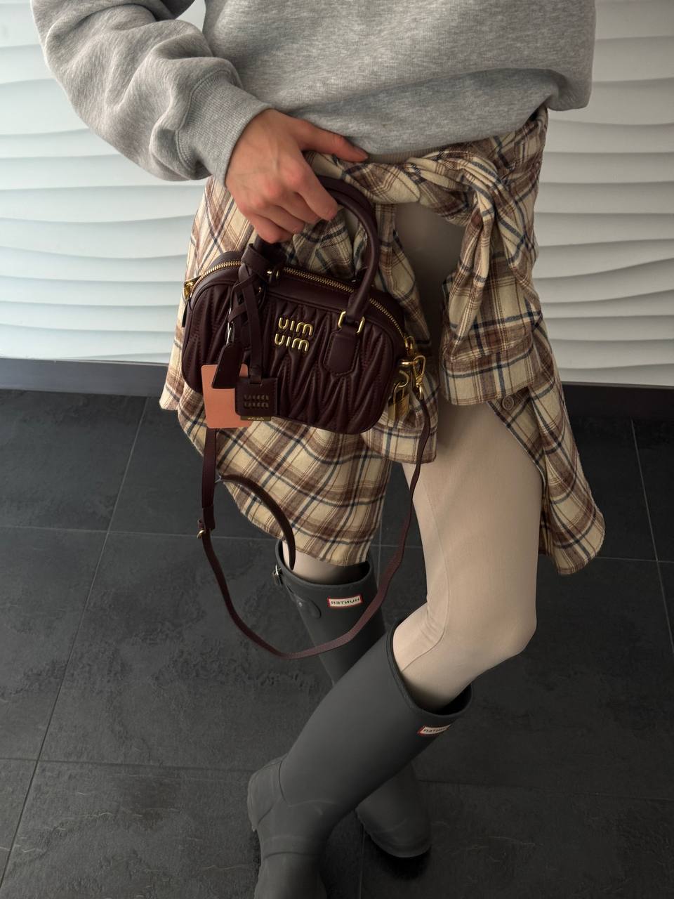 Miu Miu Arcadie Matelassé Nappa Leather Bag Burgundy - 4