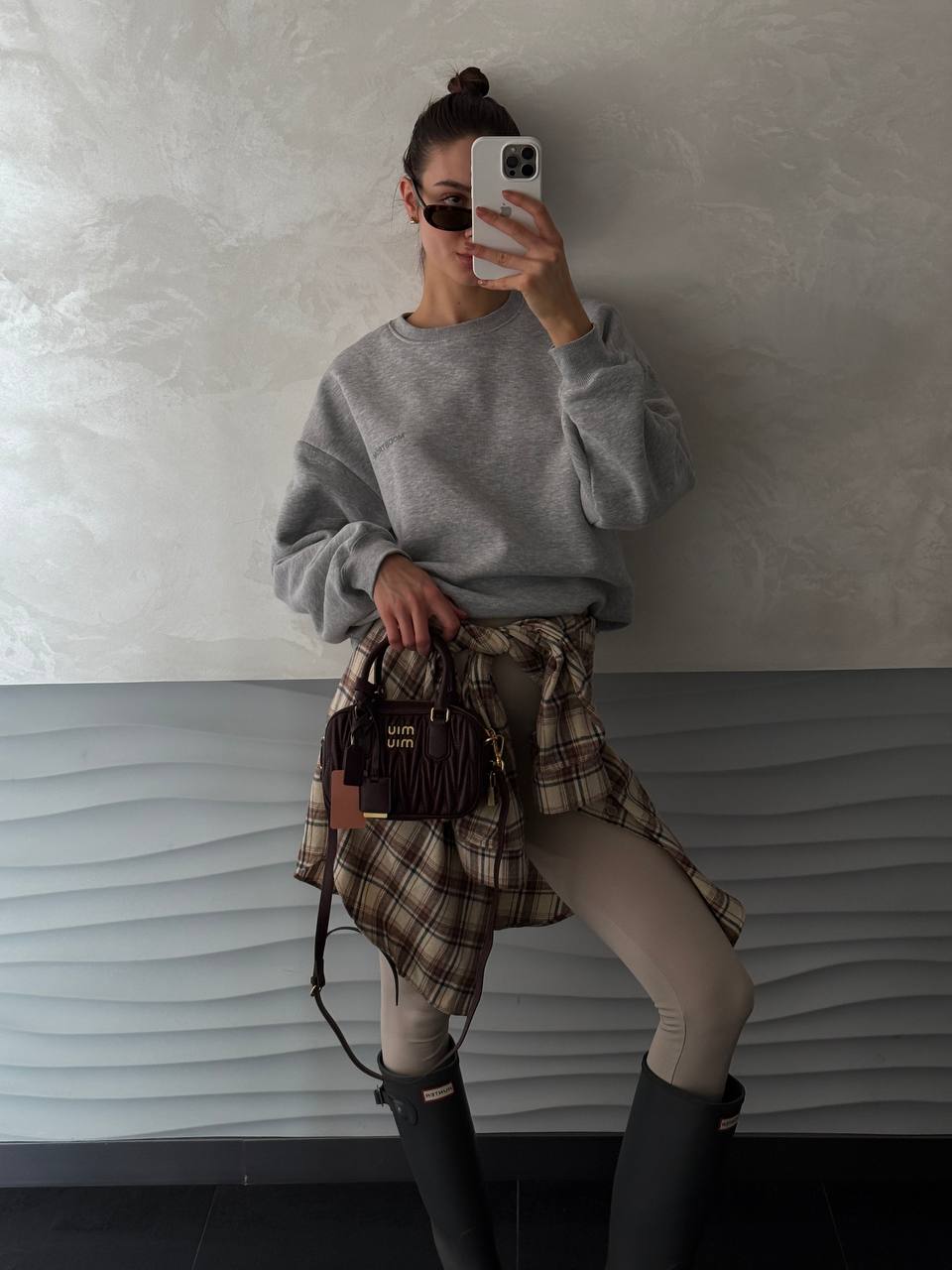 Miu Miu Arcadie Matelassé Nappa Leather Bag Burgundy - 7