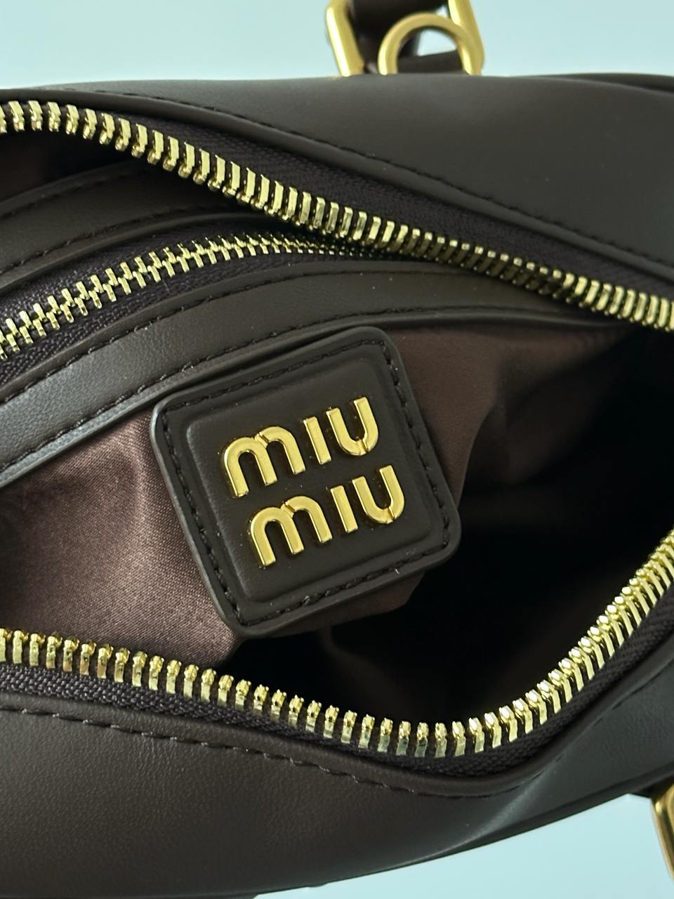 Miu Miu Arcadie Matelassé Nappa Leather Bag Chocolate - 13