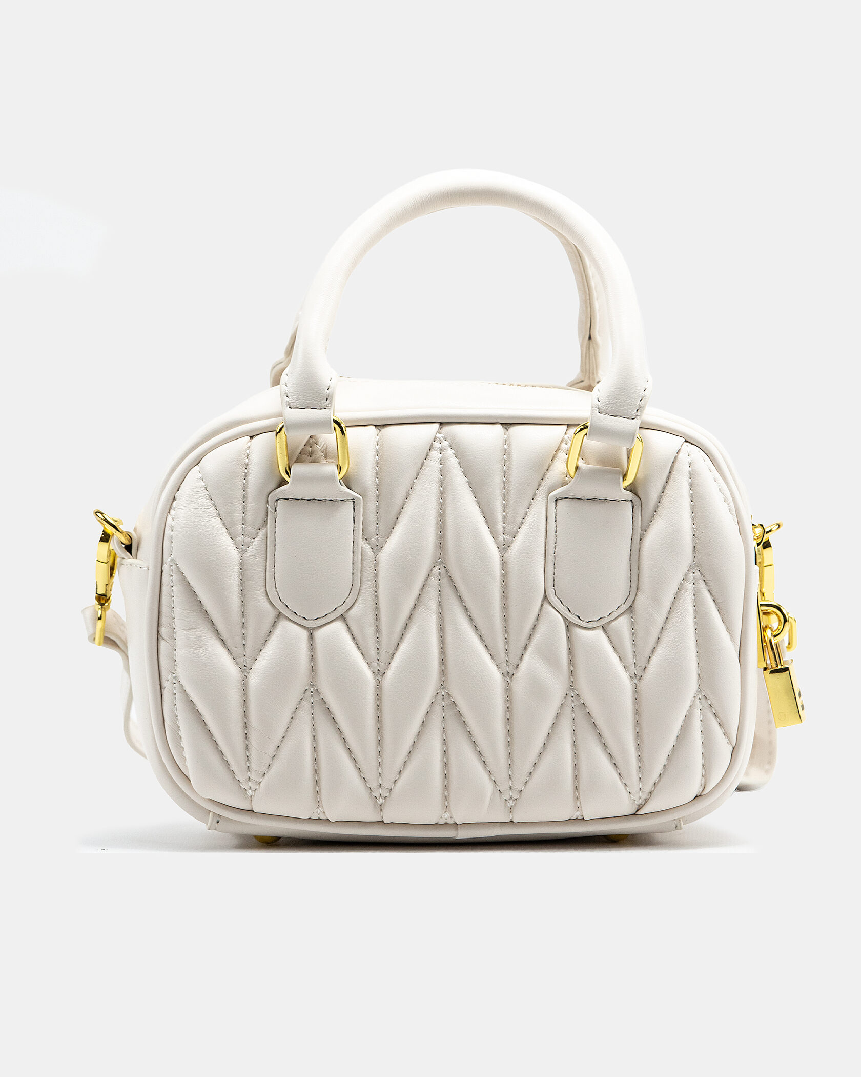 Miu Miu Arcadie Matelassé Nappa Leather Bag White - 10