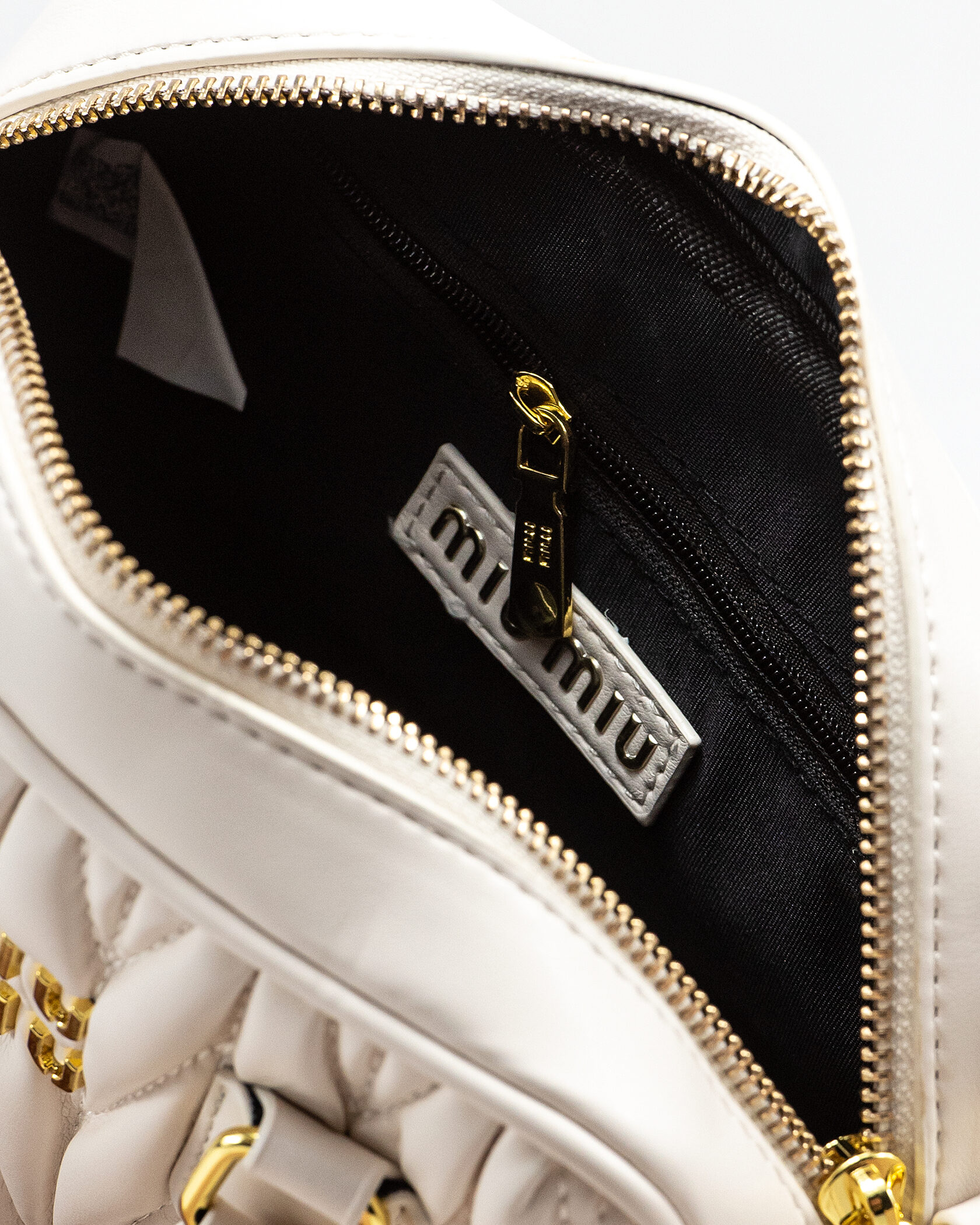 Miu Miu Arcadie Matelassé Nappa Leather Bag White - 13