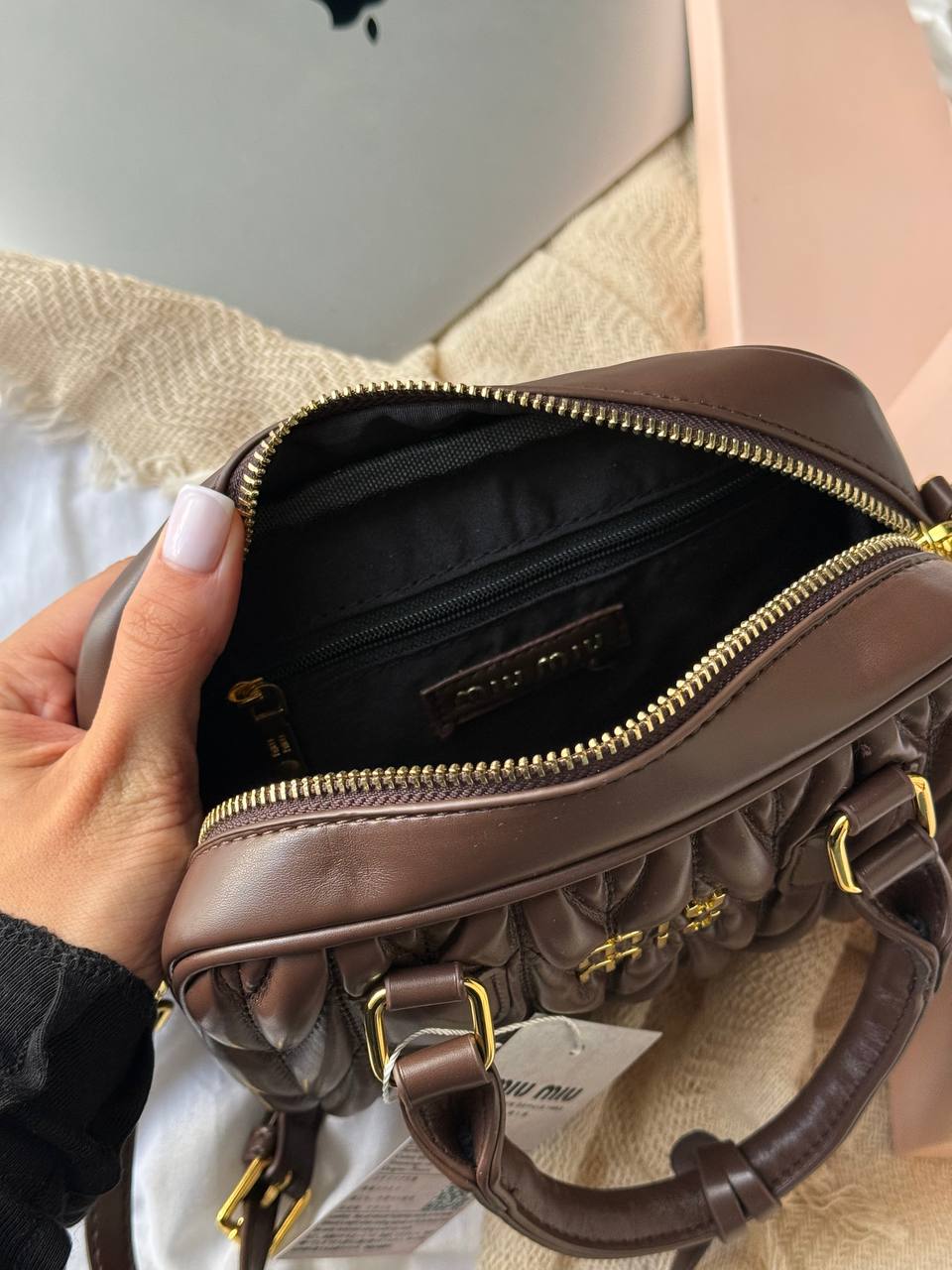 Miu Miu Arcadie Matelassé Nappa Leather Bag - 14