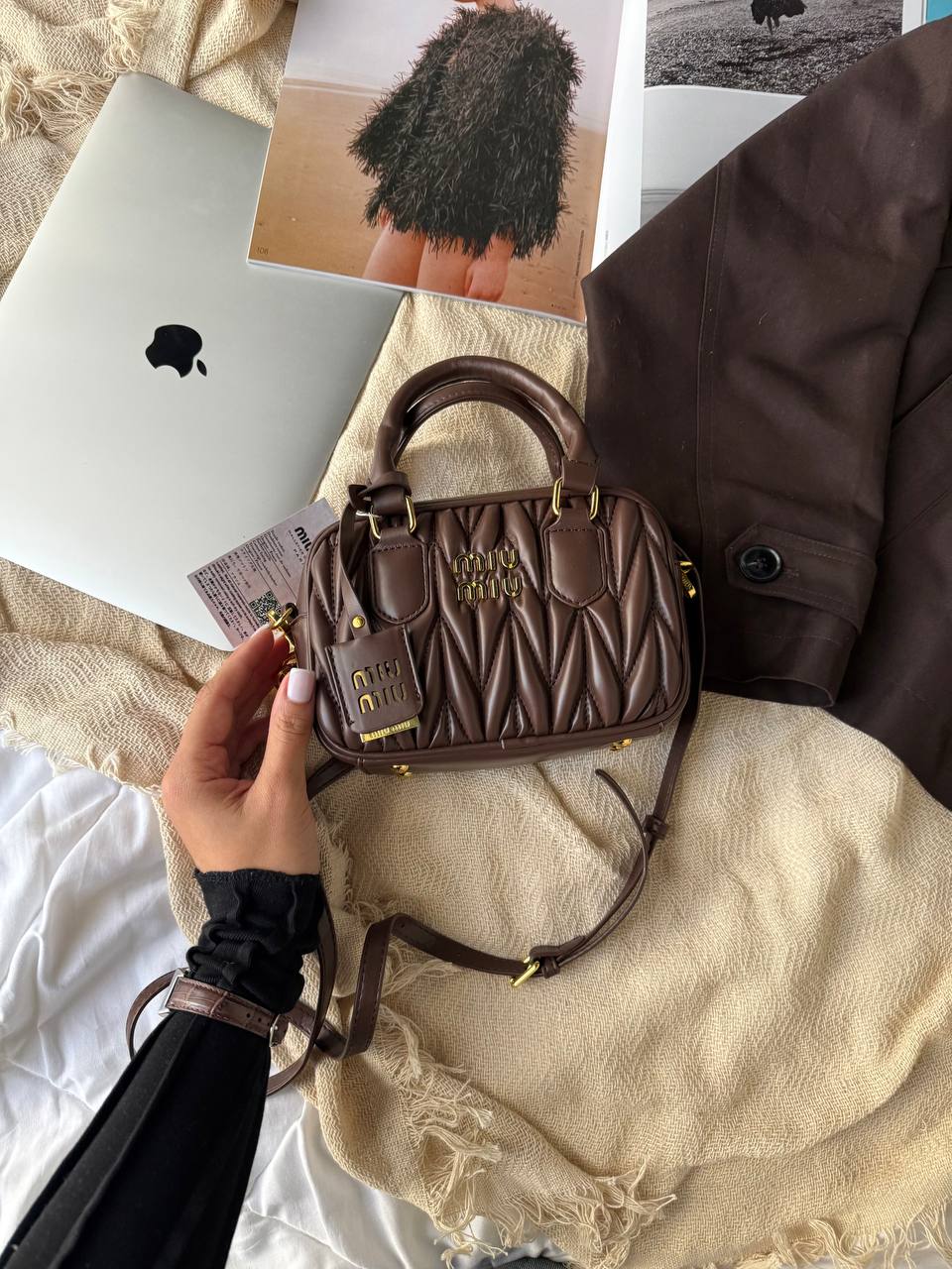 Miu Miu Arcadie Matelassé Nappa Leather Bag - 4