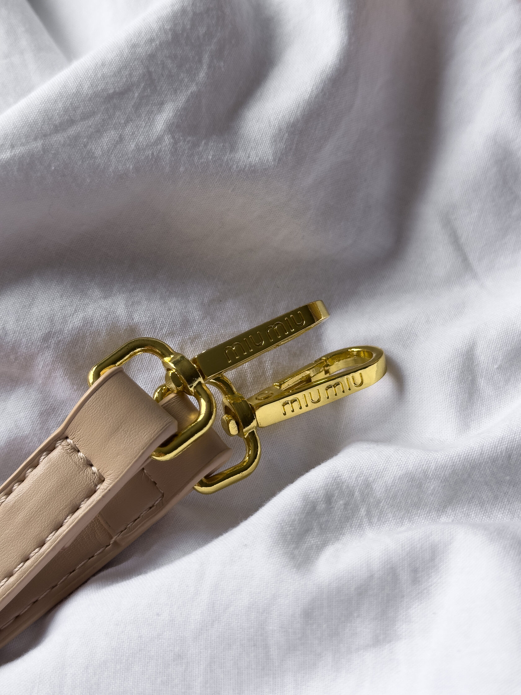 Miu Miu Arcadie Matelasse Mini Nappa Leather Bag Beige - 13