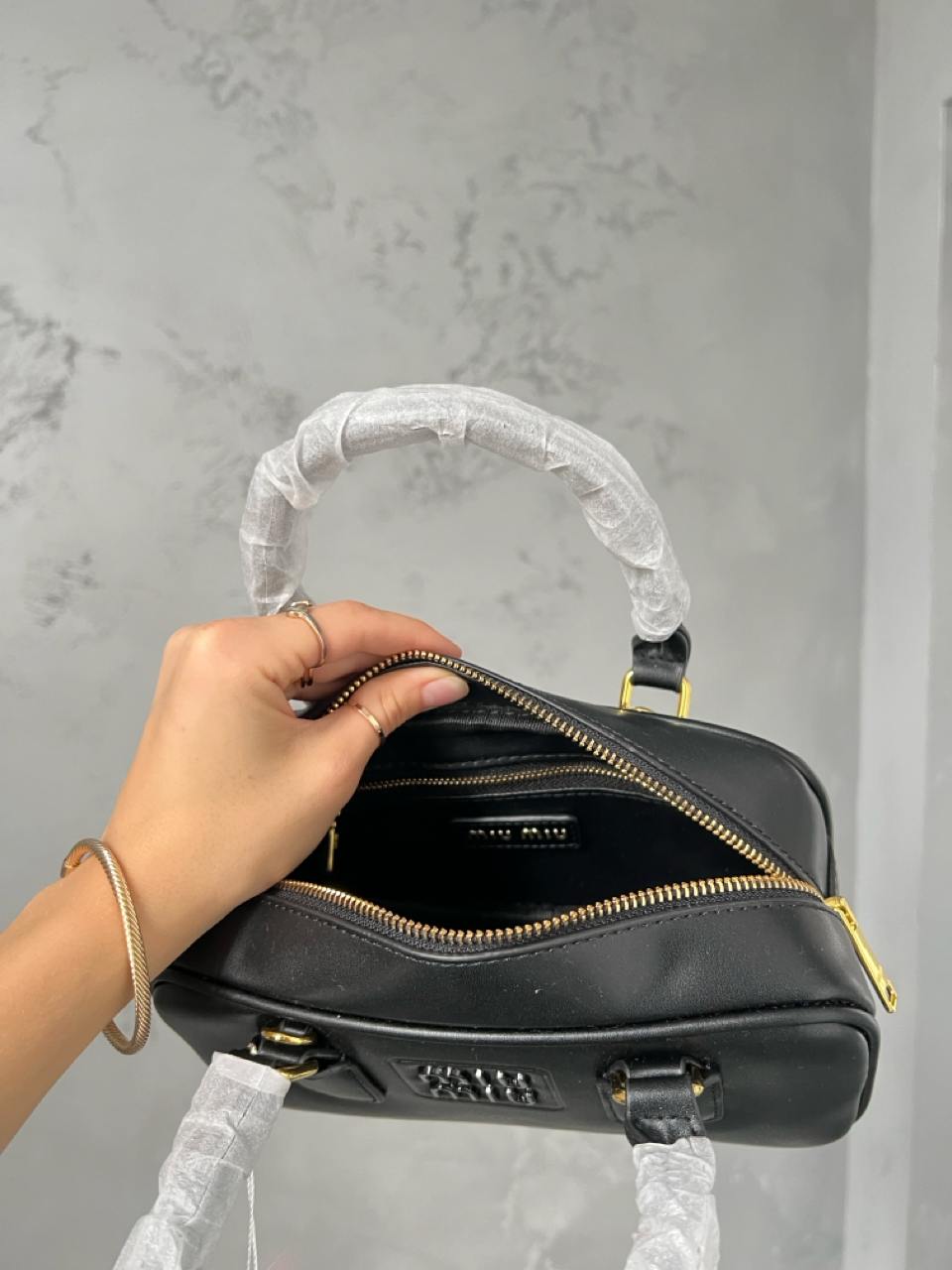 Miu Miu Arcadie Mini Leather Bag Black - 8