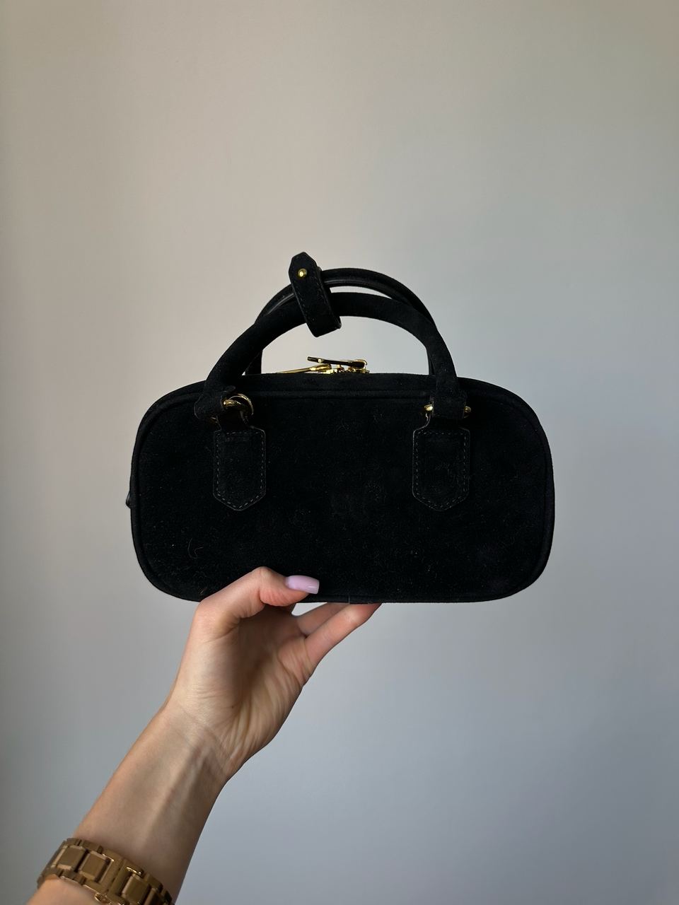 Miu Miu Arcadie Suede Bag Black - 5