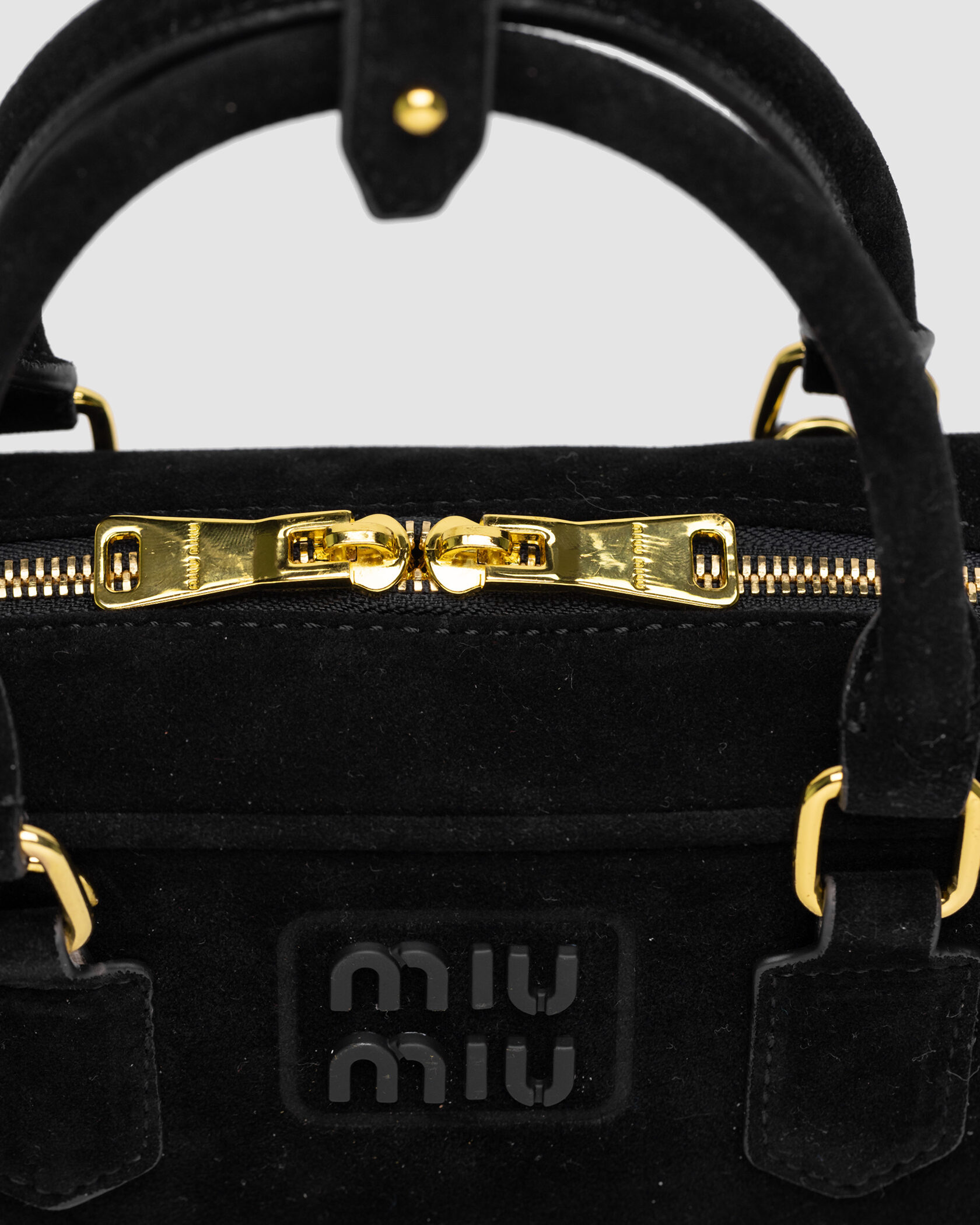 Miu Miu Arcadie Suede Bag Black - 7
