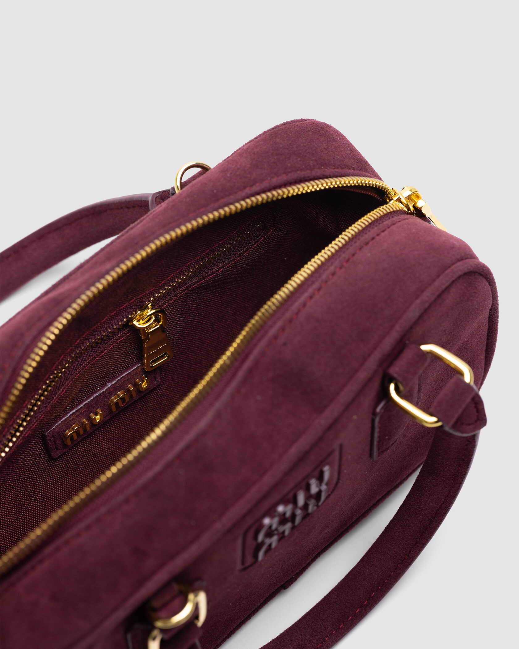 Miu Miu Arcadie Suede Bag Burgundy - 10