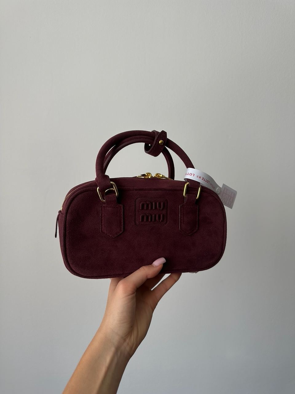 Miu Miu Arcadie Suede Bag Burgundy - 4
