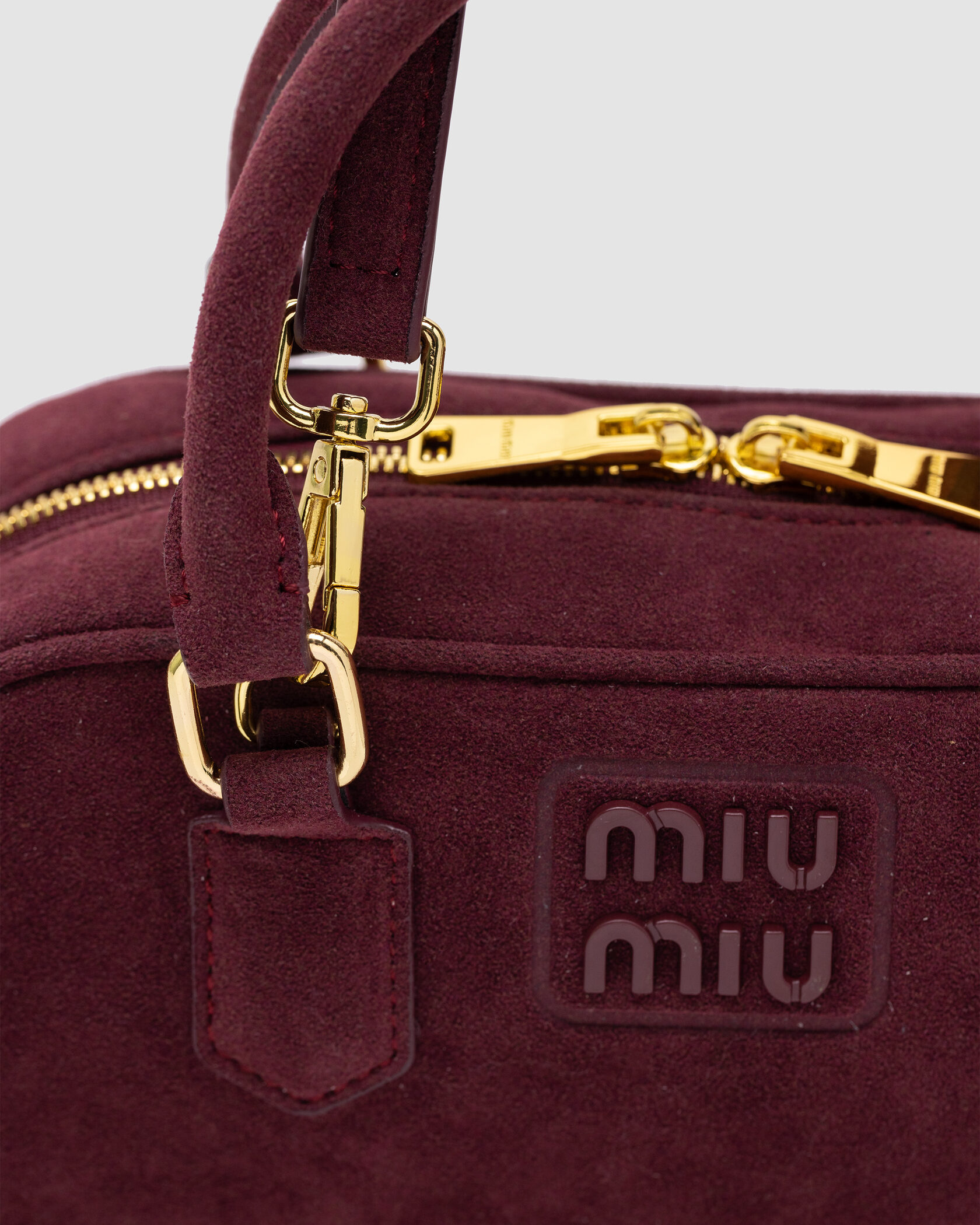 Miu Miu Arcadie Suede Bag Burgundy - 8