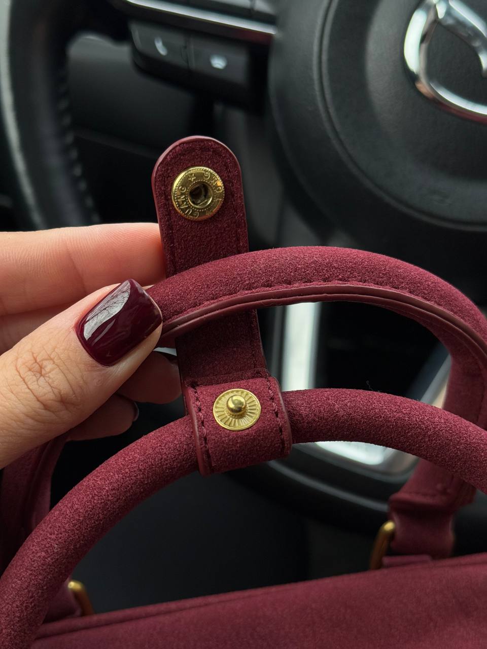 Miu Miu Arcadie Suede Bag Burgundy - 9