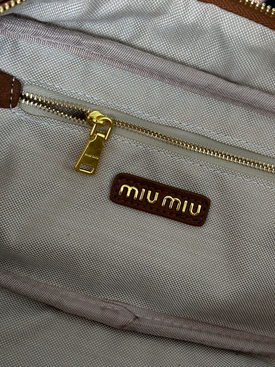 Miu Miu Arcadie Textile Bag Brown - 15