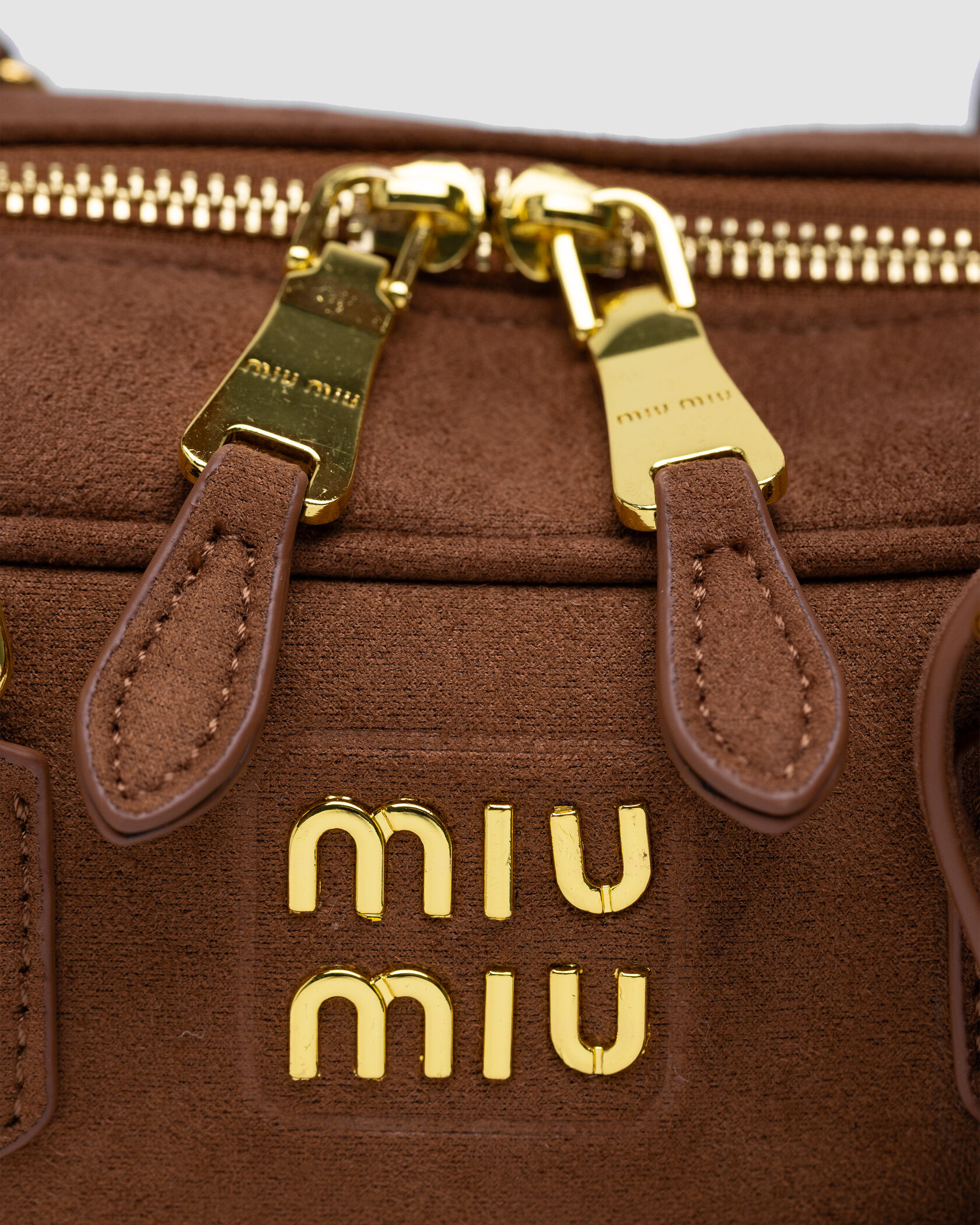 Miu Miu Arcadie Textile Bag Brown - 9