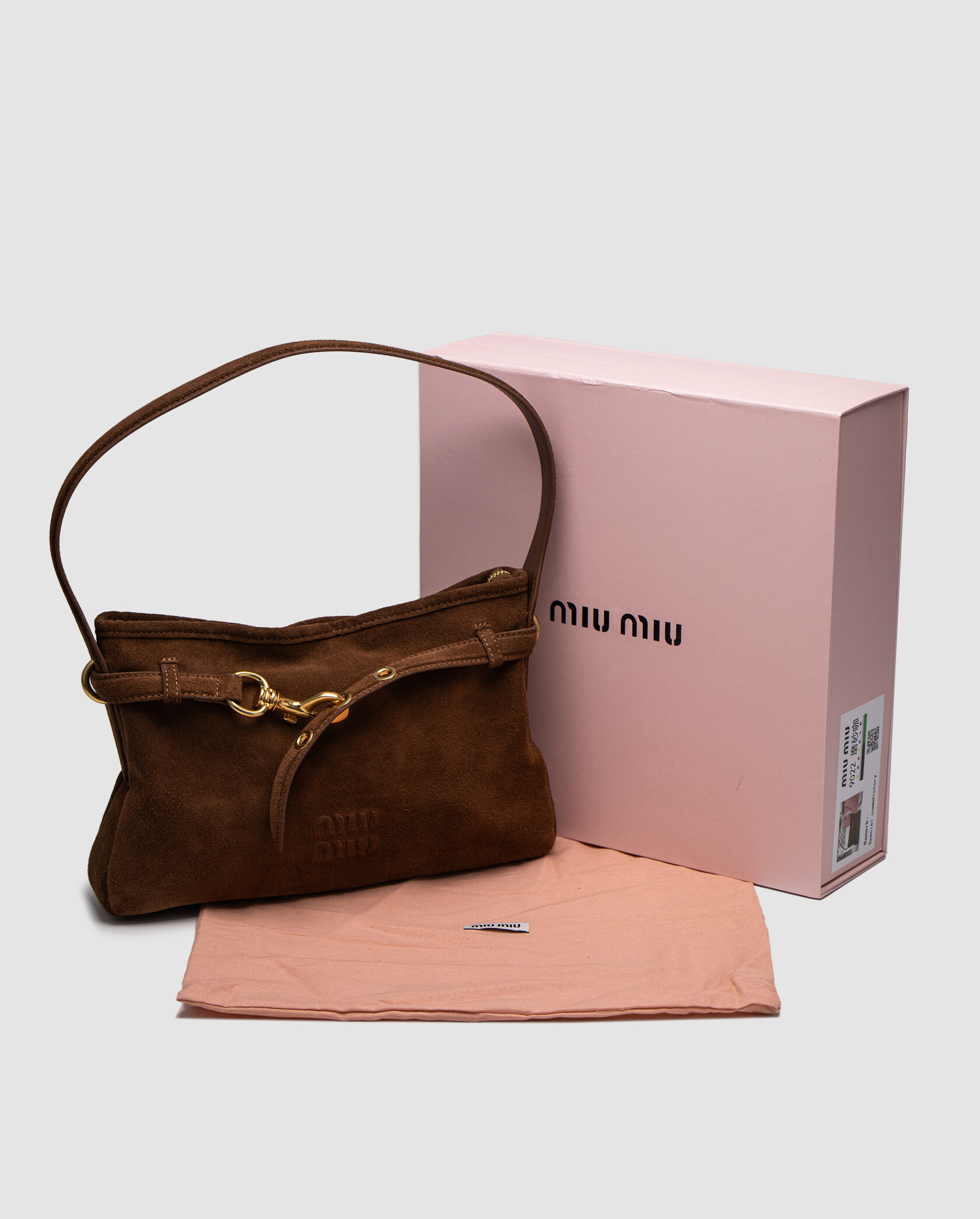 Miu Miu Aventure Nappa Leather Bag Brown Suede - 2