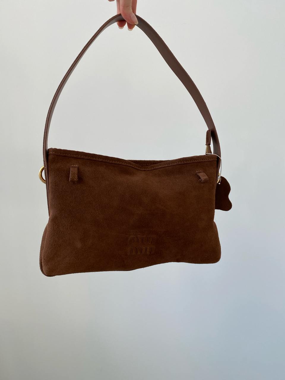 Miu Miu Aventure Nappa Leather Bag Brown Suede - 6