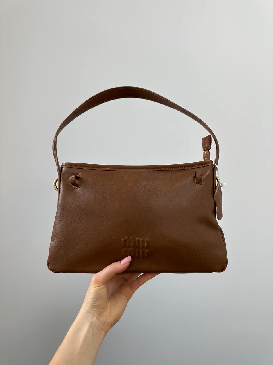Miu Miu Aventure Nappa Leather Bag Brown - 2