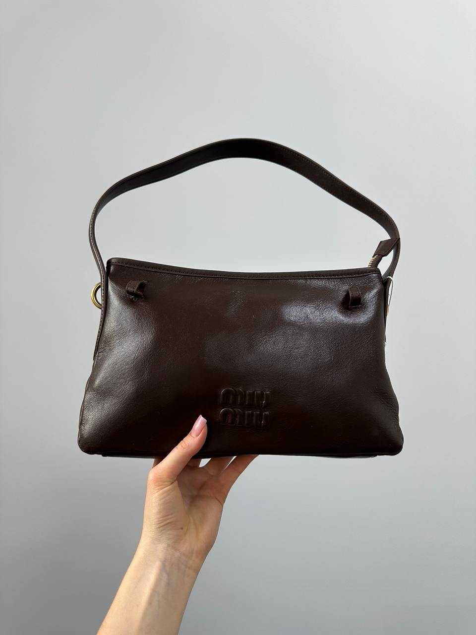 Miu Miu Aventure Nappa Leather Bag Chocolate - 5