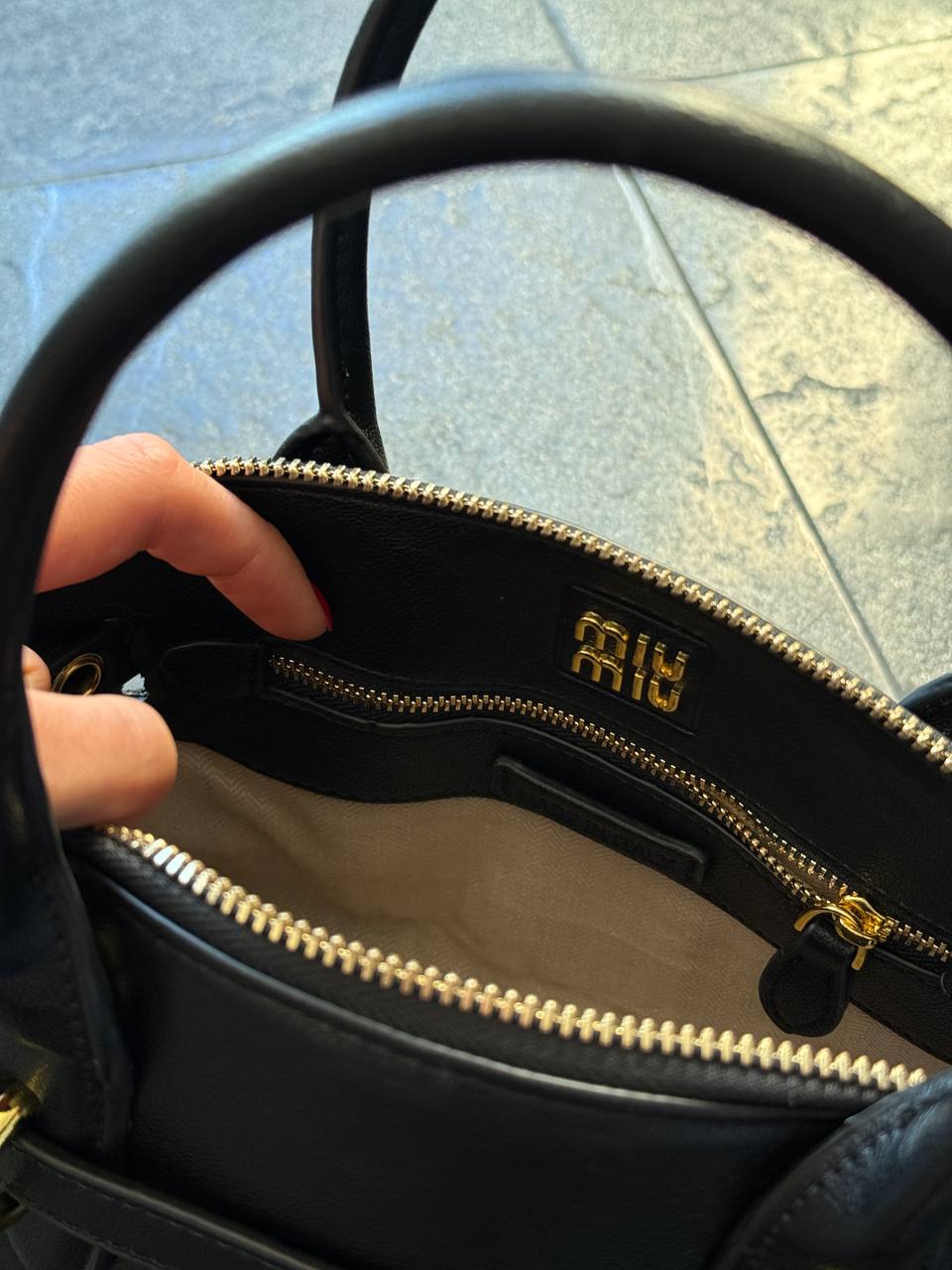 Miu Miu Aventure Nappa Leather Top-Handle Bag Black - 4