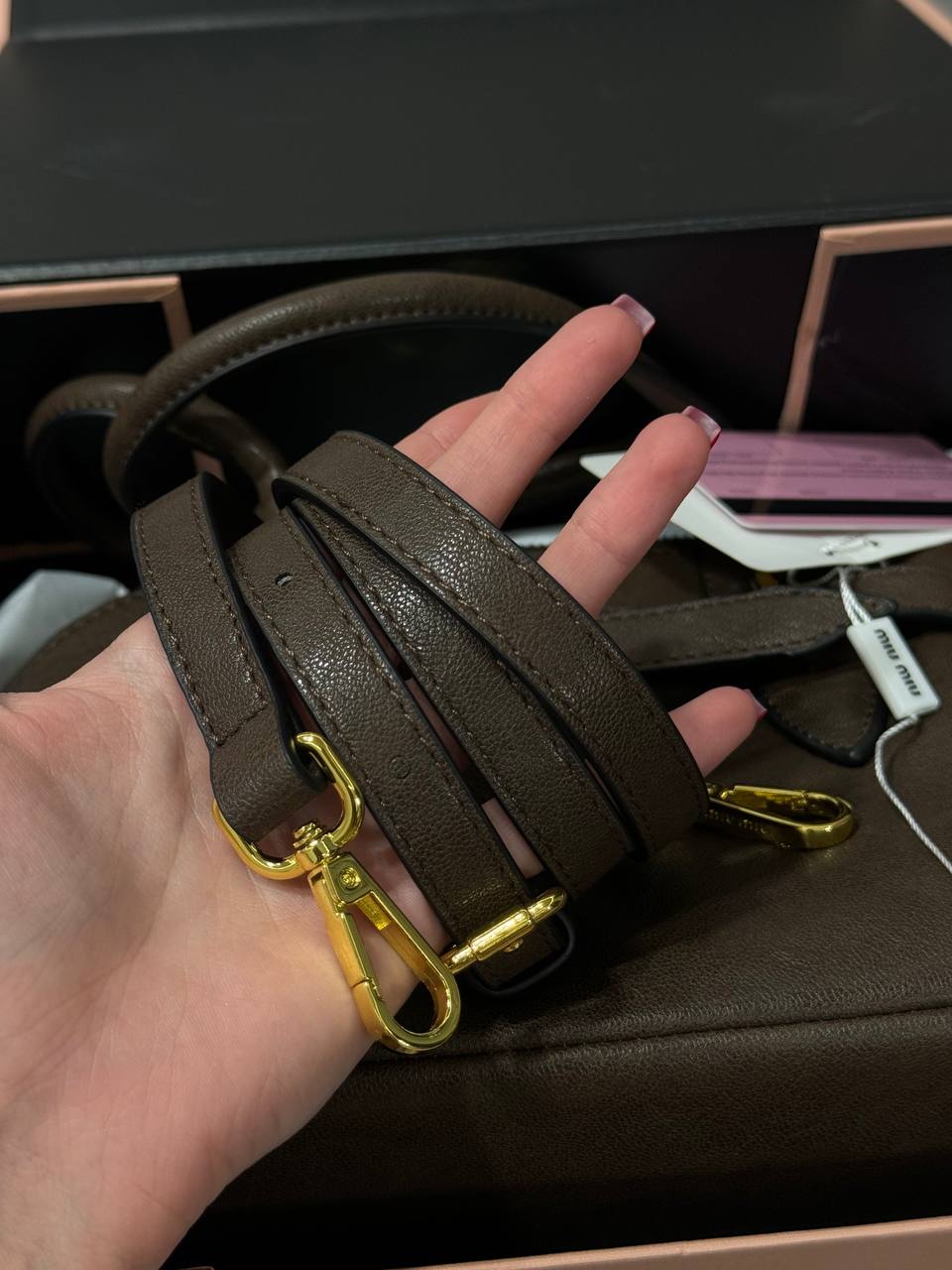 Miu Miu Aventure Nappa Leather Top-Handle Bag Brown - 7