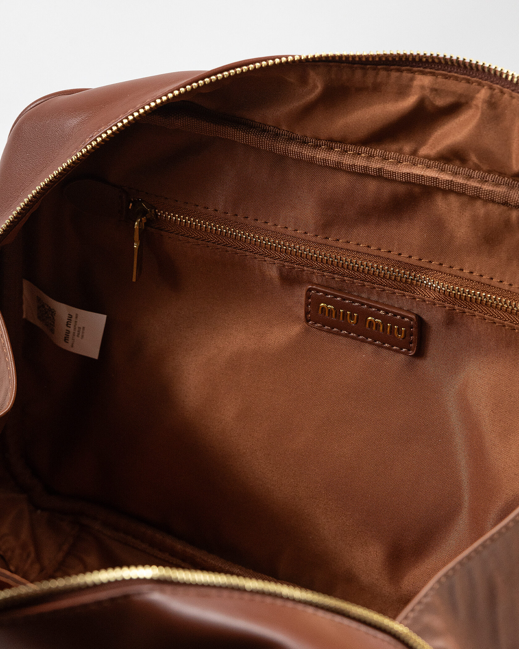 Miu Miu Beau Leather Bag Brown - 12