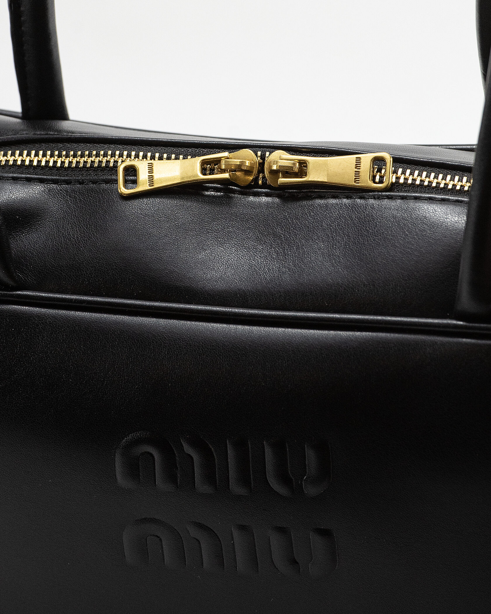 Miu Miu Beau Leather Top-Handle Bag In Black - 10