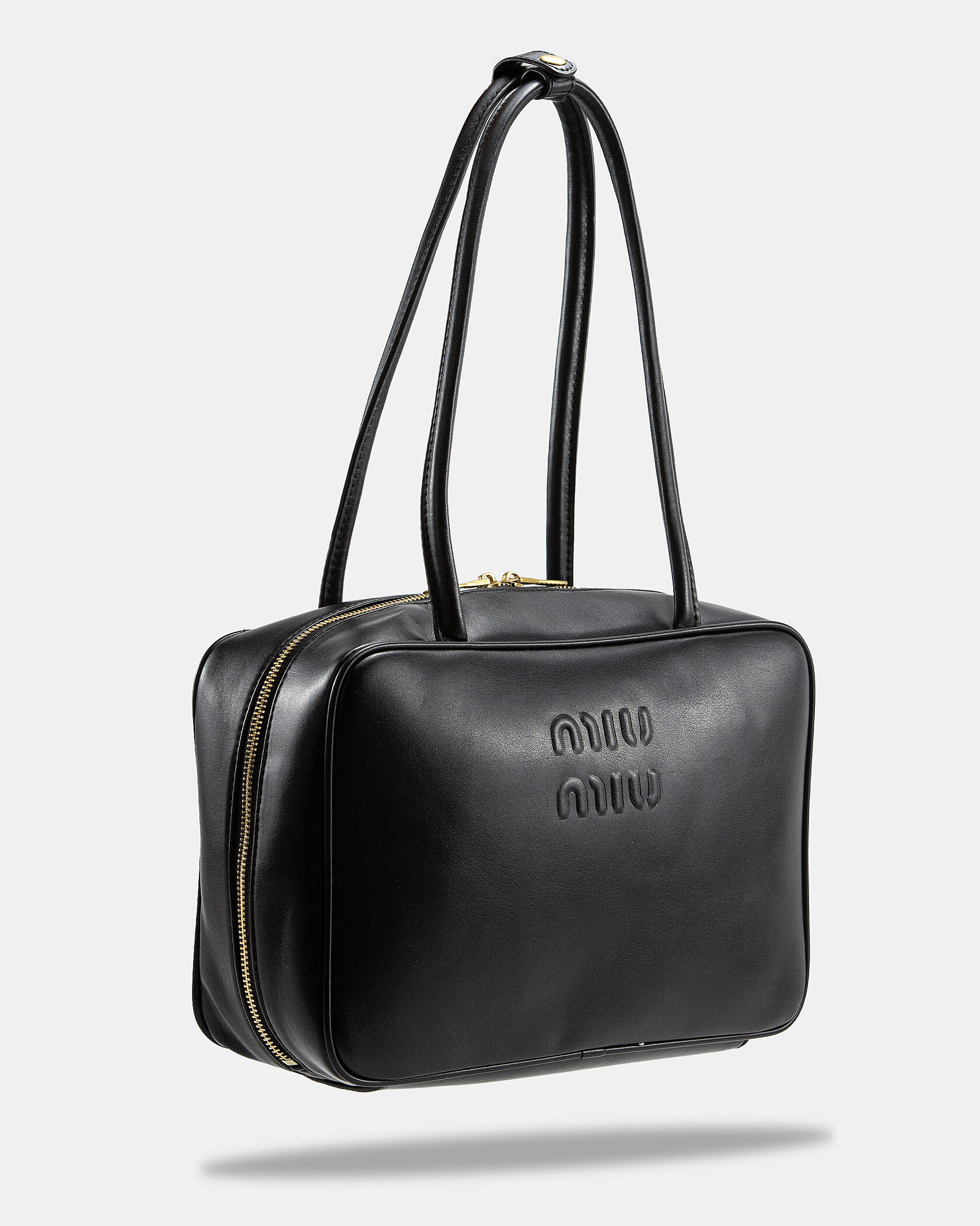 Miu Miu Beau Leather Top-Handle Bag In Black - 5