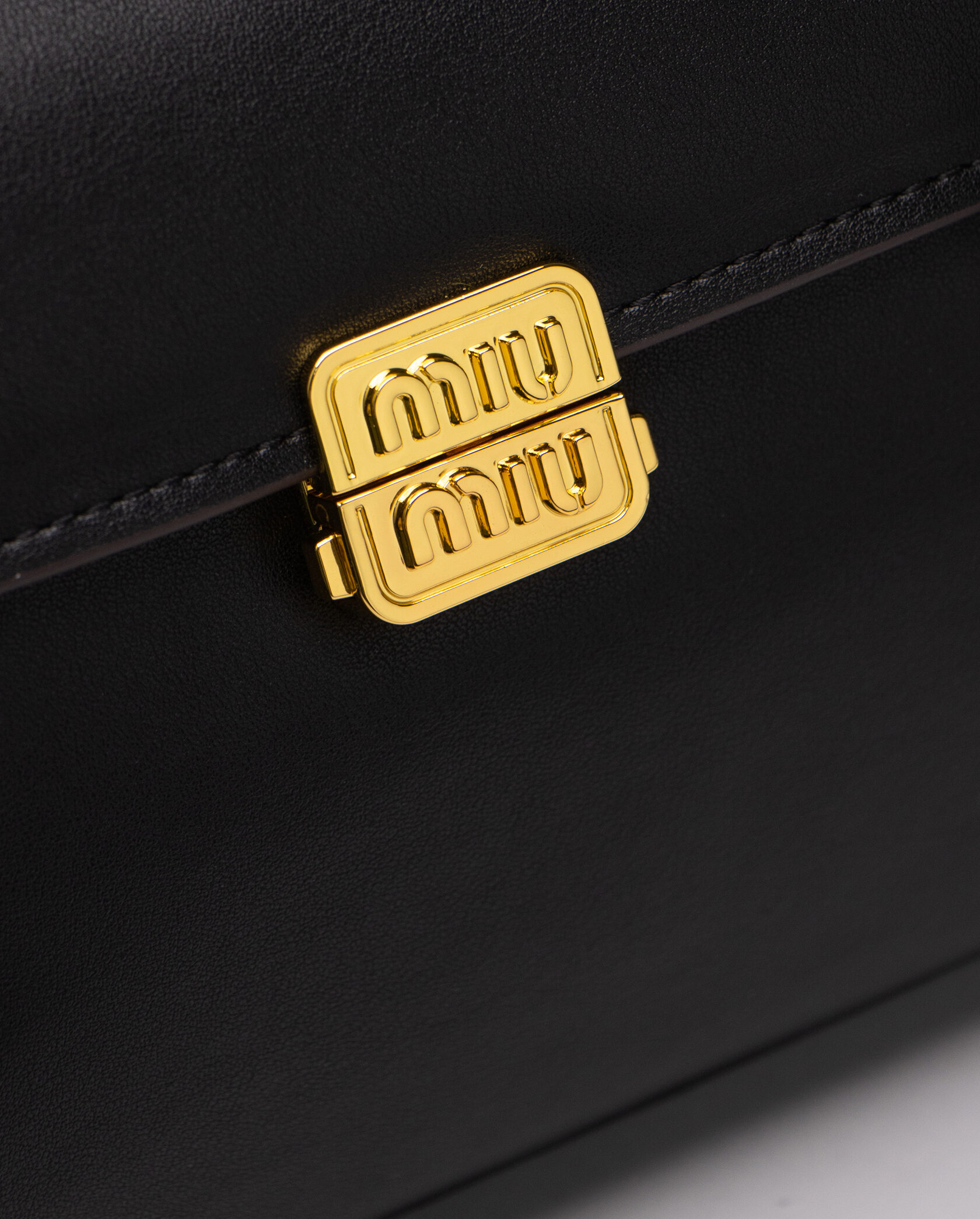 Miu Miu Black Leather Shoulder Bag Black - 4