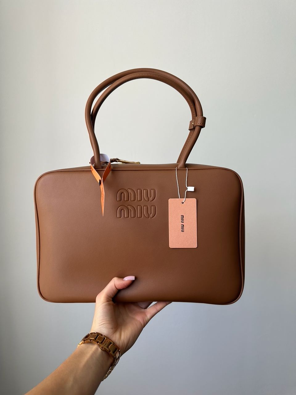 Miu Miu Brown Leather Beau Top-Handle Bag - 3